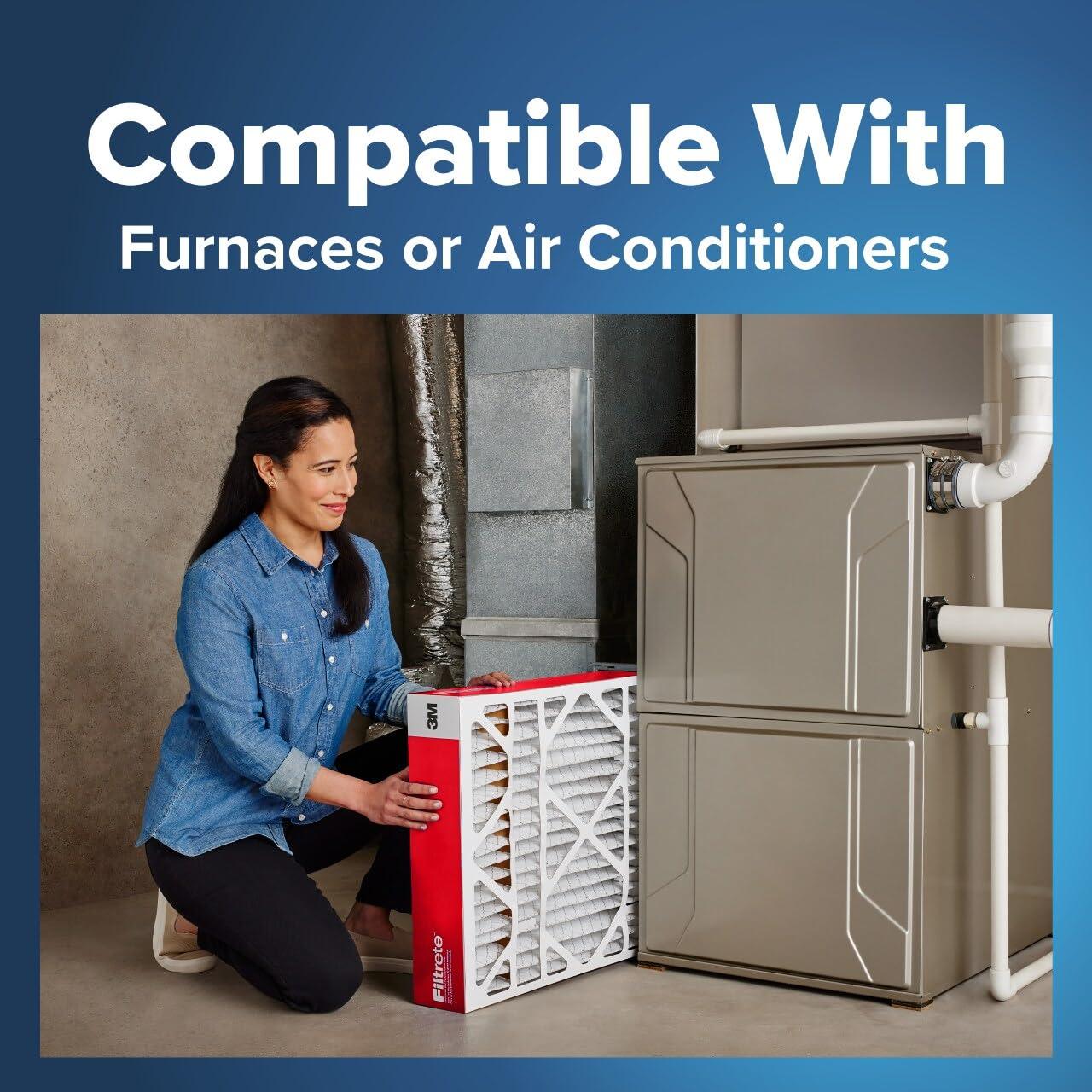 Filtrete 16x25x4 HVAC Furnace Air Filter, MPR 1000 MERV 11, Allergen Defense, 2 Pack