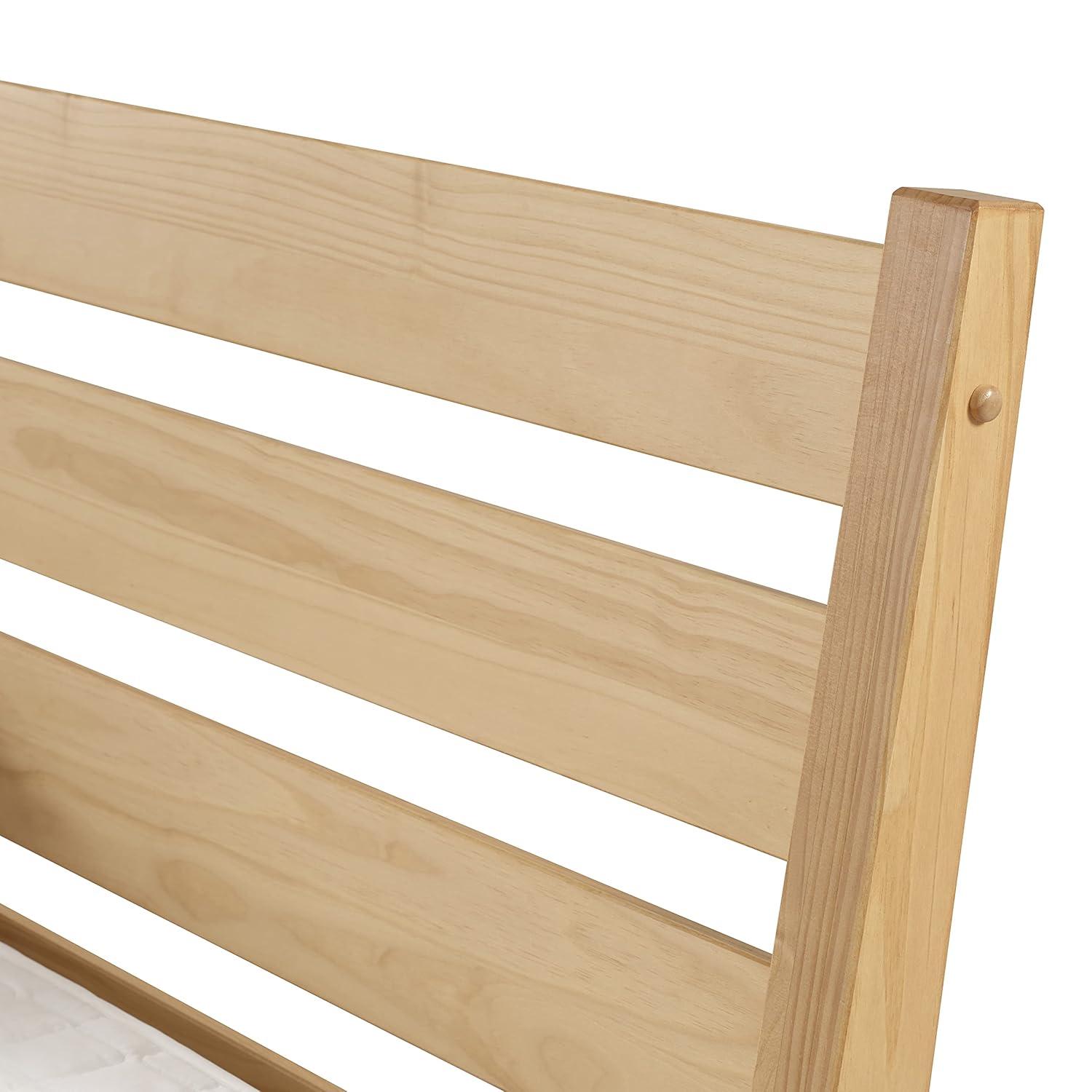 Camaflexi Mid-Century Solid Wood Queen Platform Bed in Scandinavian Oak 100% Solid Wood