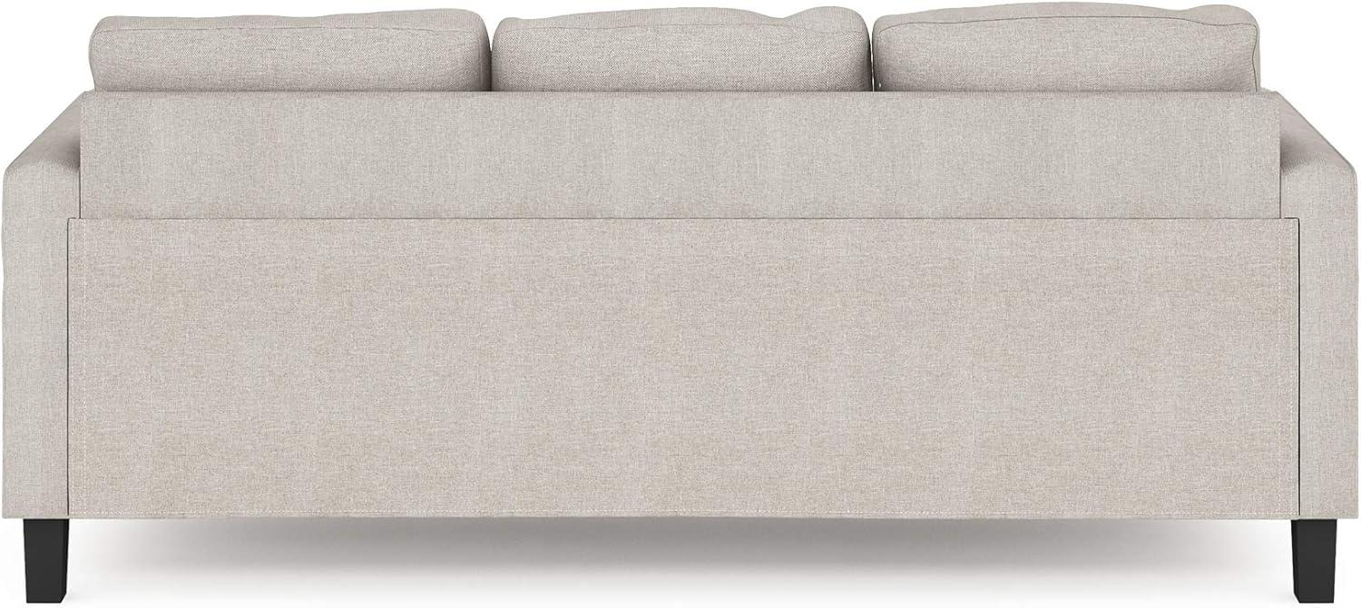 Bayonne Fog Polyester Upholstered 3-Seater Lawson Sofa with Wooden Legs