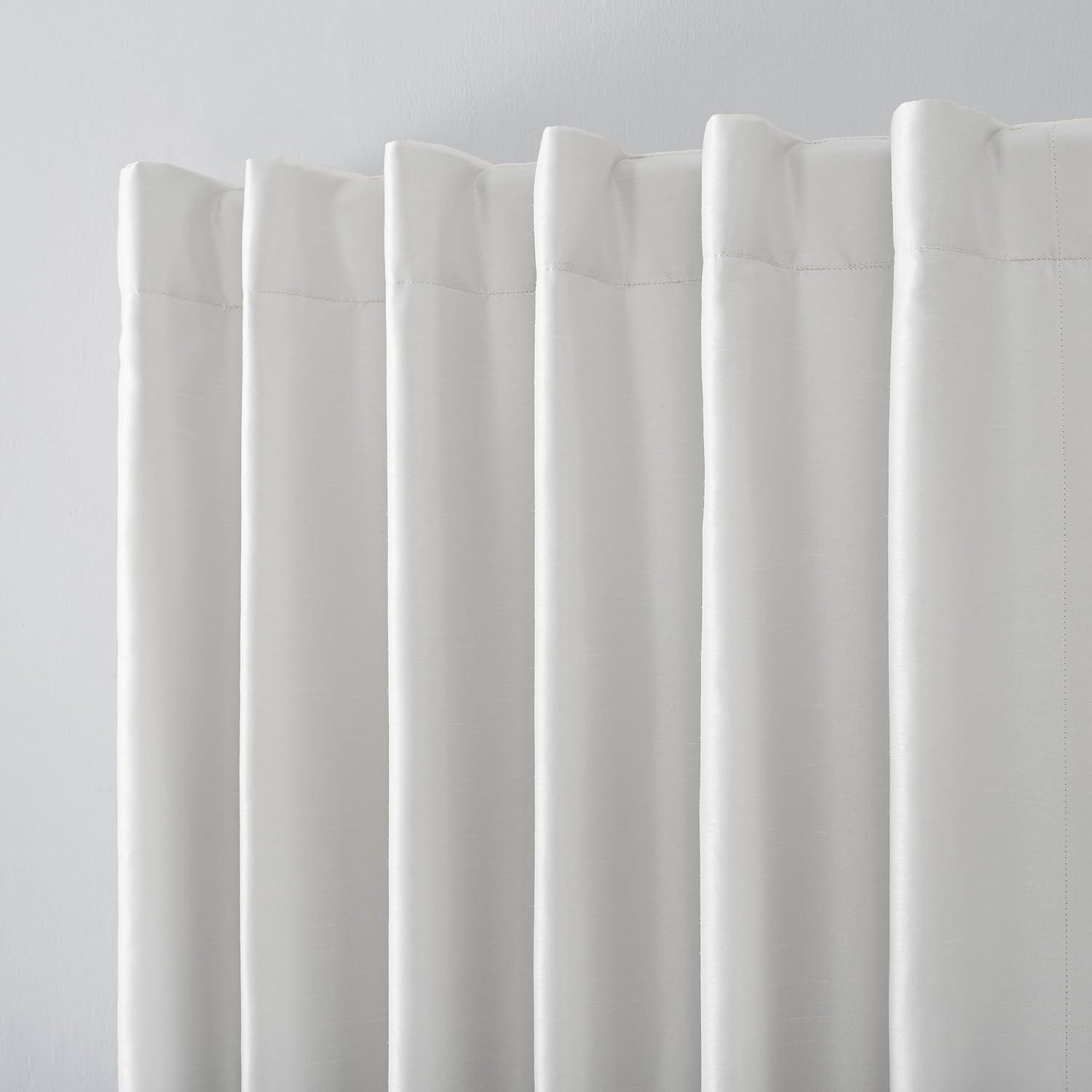 Faux Dupioni Silk Thermal Extreme 100% Blackout Back Tab Curtain Panel
