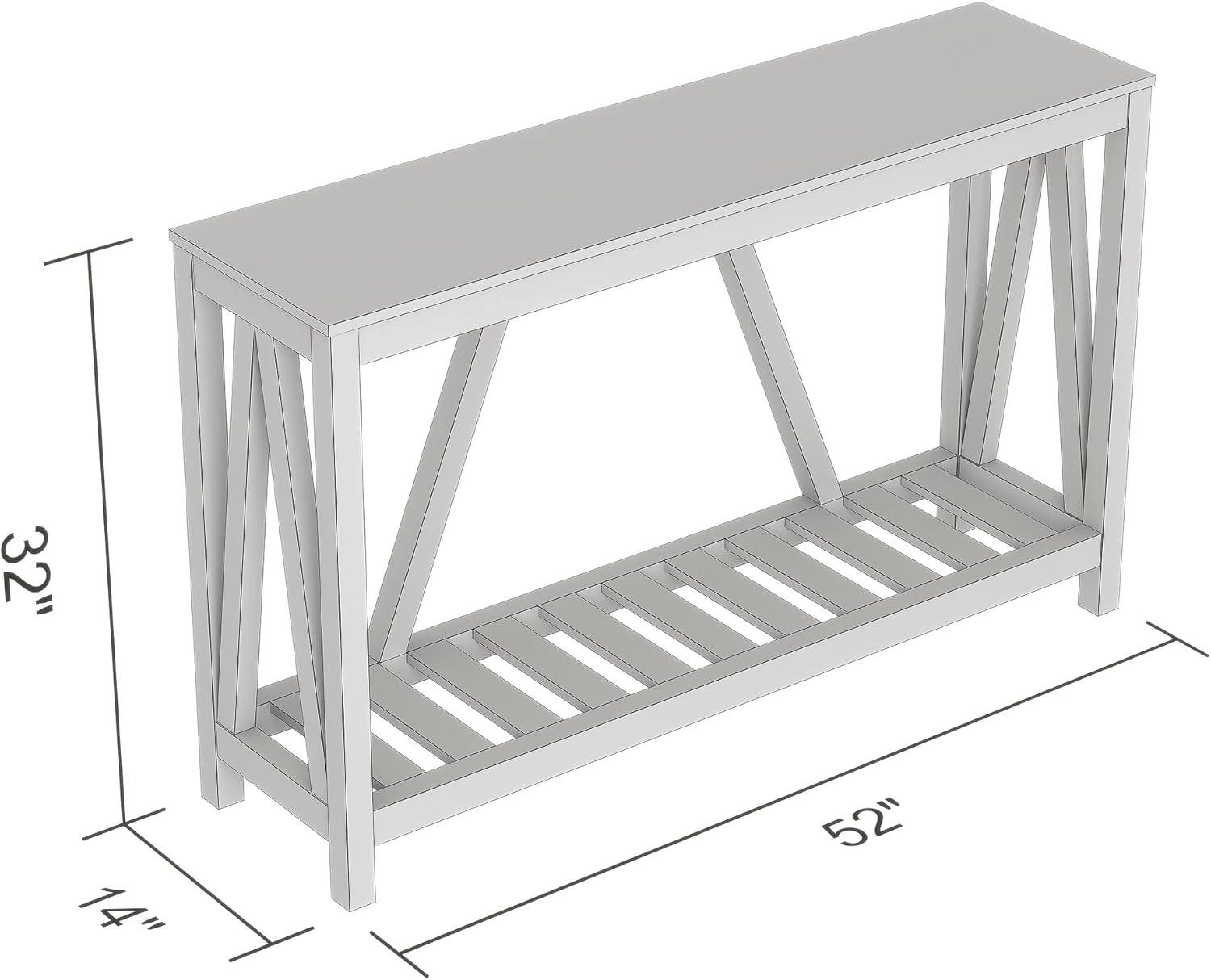 Safdie & Co. Entryway Table/Console Table-52"Long/Dark Taupe with 1 Shelf - 52" x 13.8" x 32 "