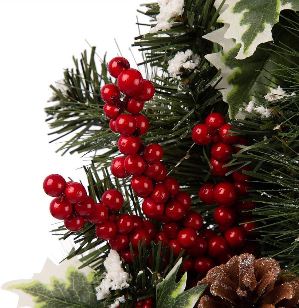 24'' LED Christmas Wreath with Pinecones and Berries