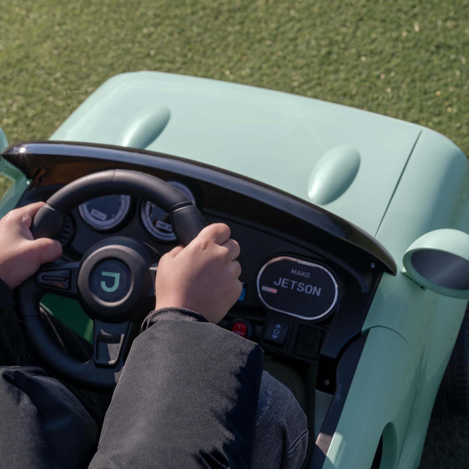 Jetson Mako Electric Motor Assist Ride-On Push Car - Green: Remote Control, Charger Included