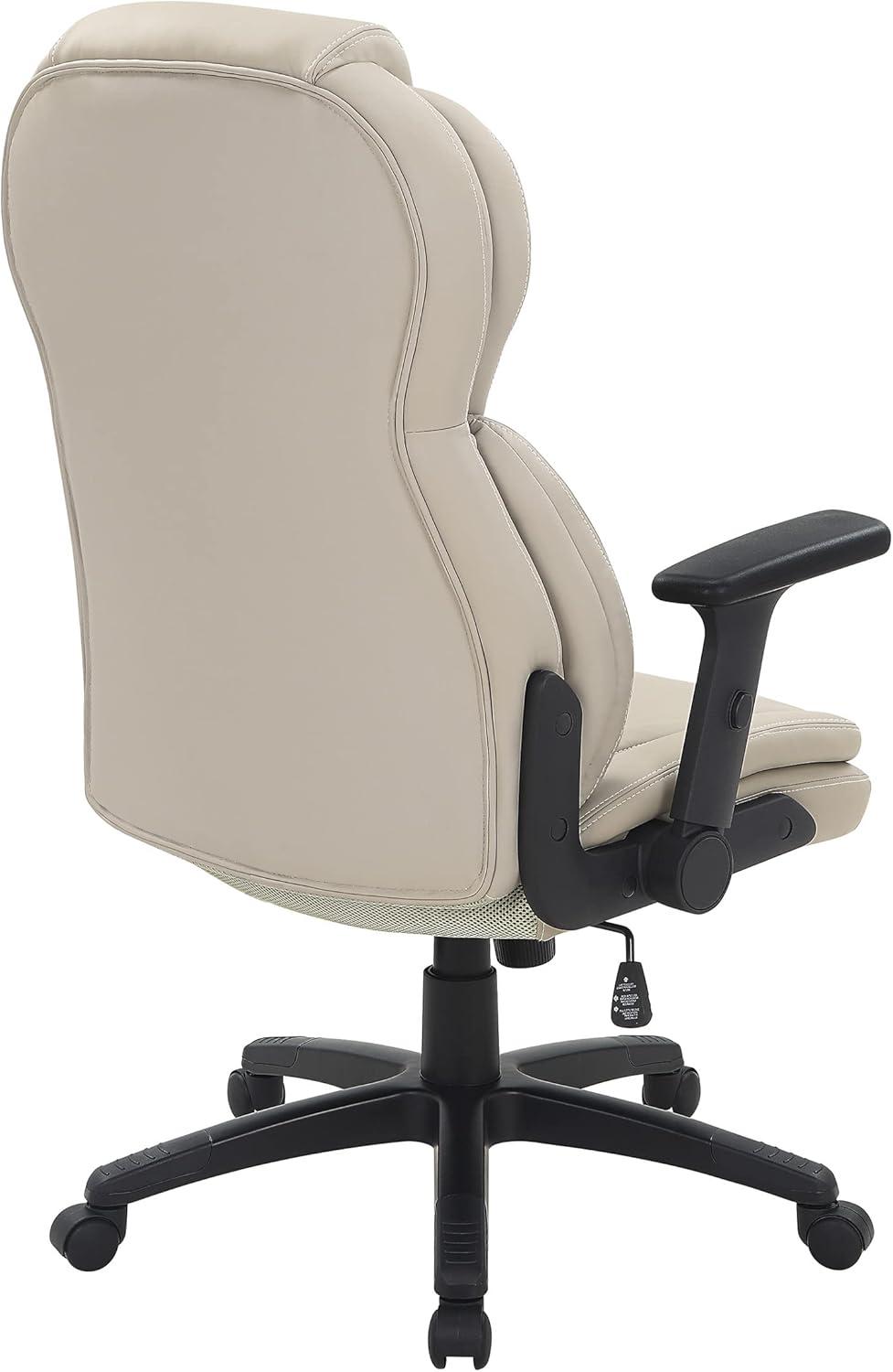 Executive High Back Taupe Gray Bonded Leather Office Chair