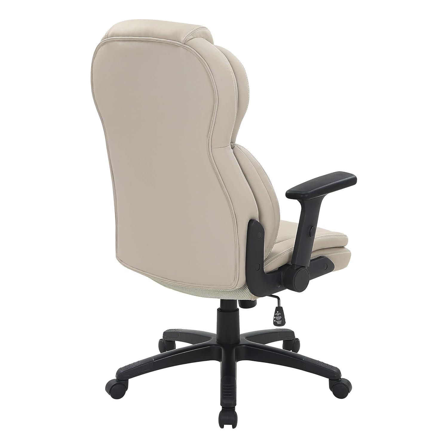 Executive High Back Taupe Gray Bonded Leather Office Chair
