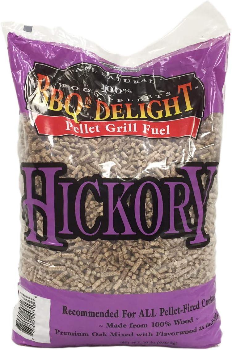 BBQR's Delight Hickory Flavor BBQ Wood Pellets Grill Fuel 20 Lb Bag All Natural