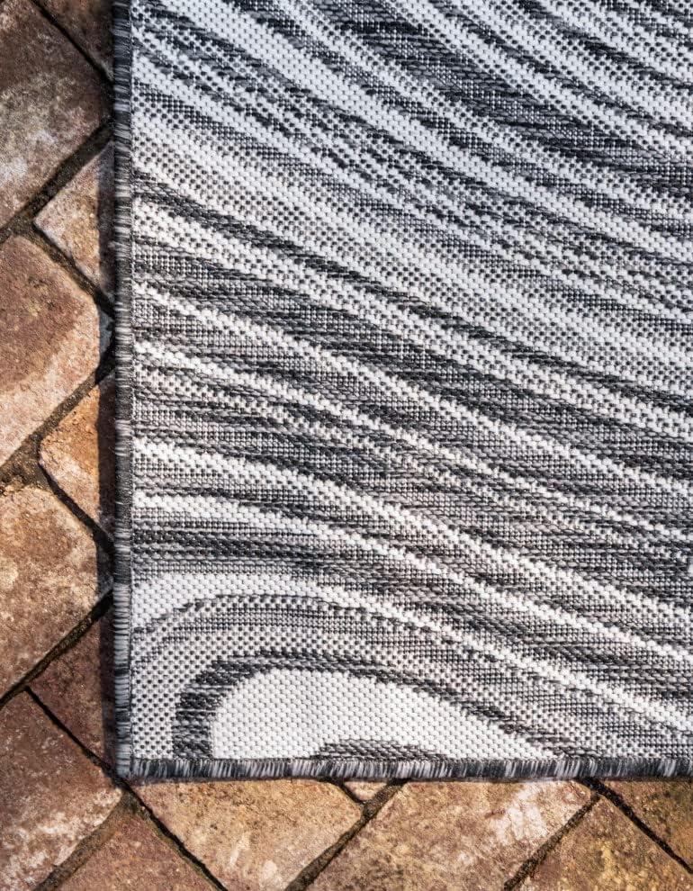 Unique Loom Outdoor Modern Collection Area Rug - Pool (5' 1" x 8' Rectangle Blue/Ivory)