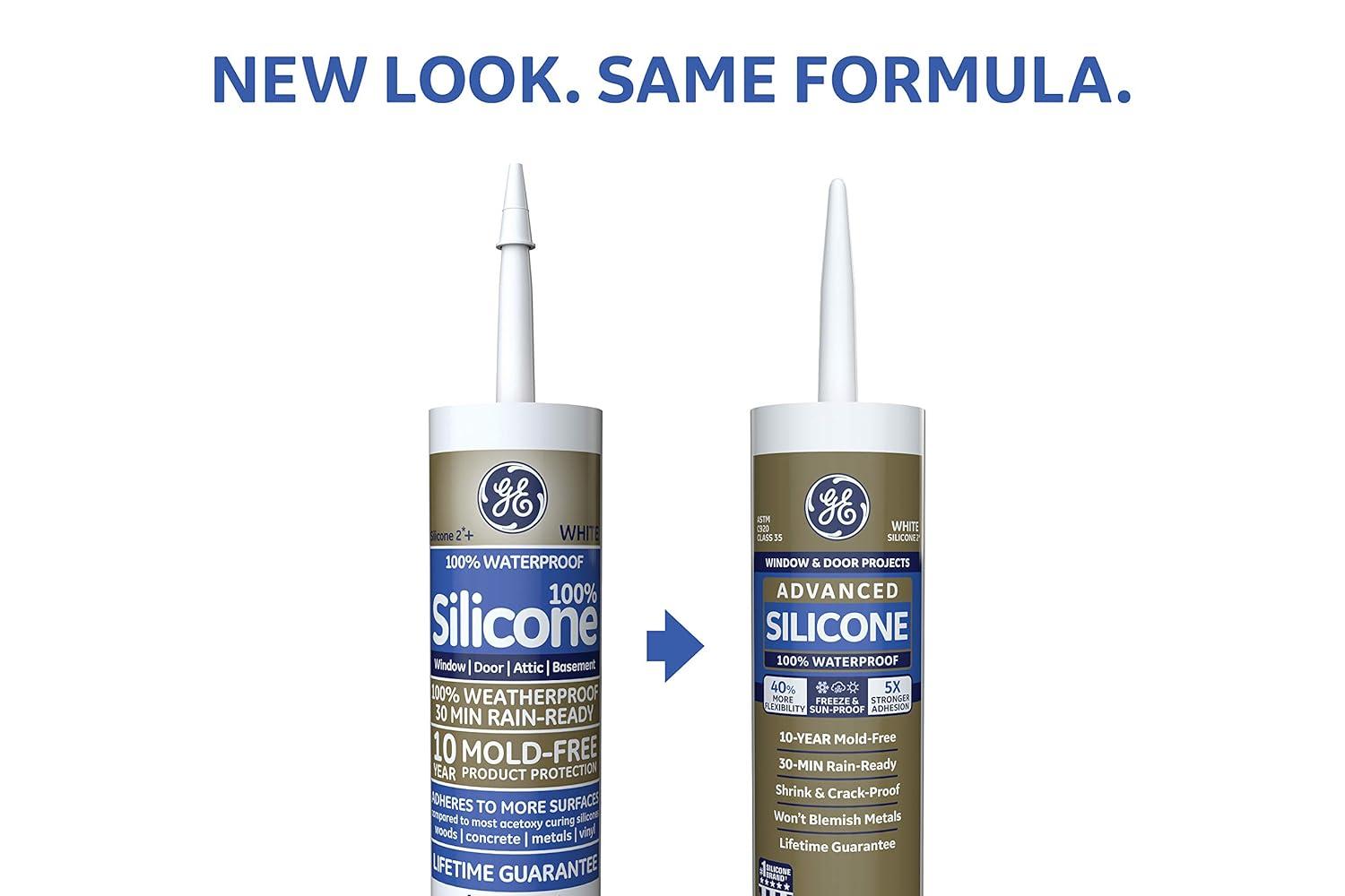 GE Advanced Silicone 2 Windows, Doors, Exteriors 10.1-oz Window door Light Gray Silicone Caulk