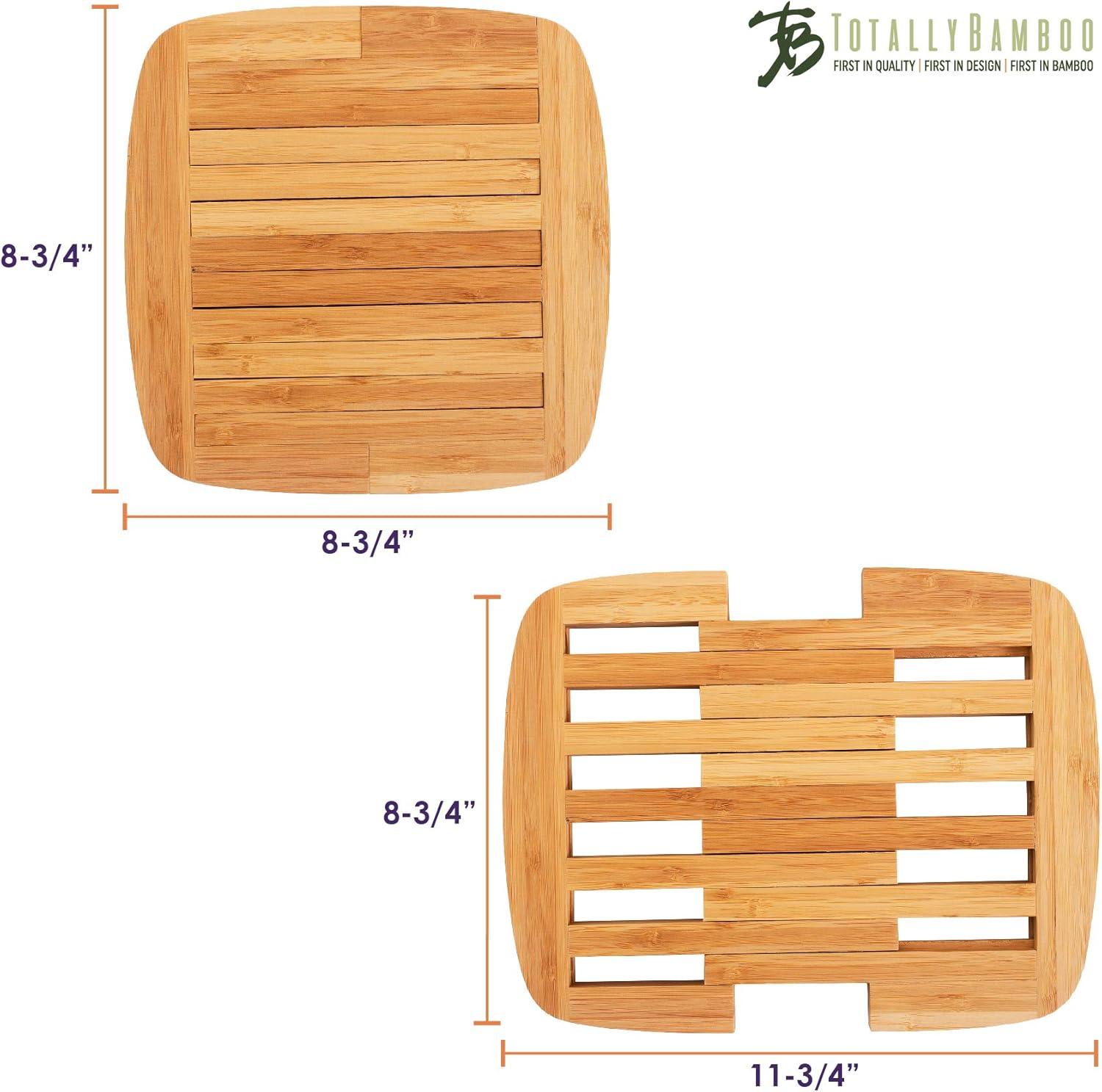 Expandable Natural Bamboo Trivet for Hot Dishes