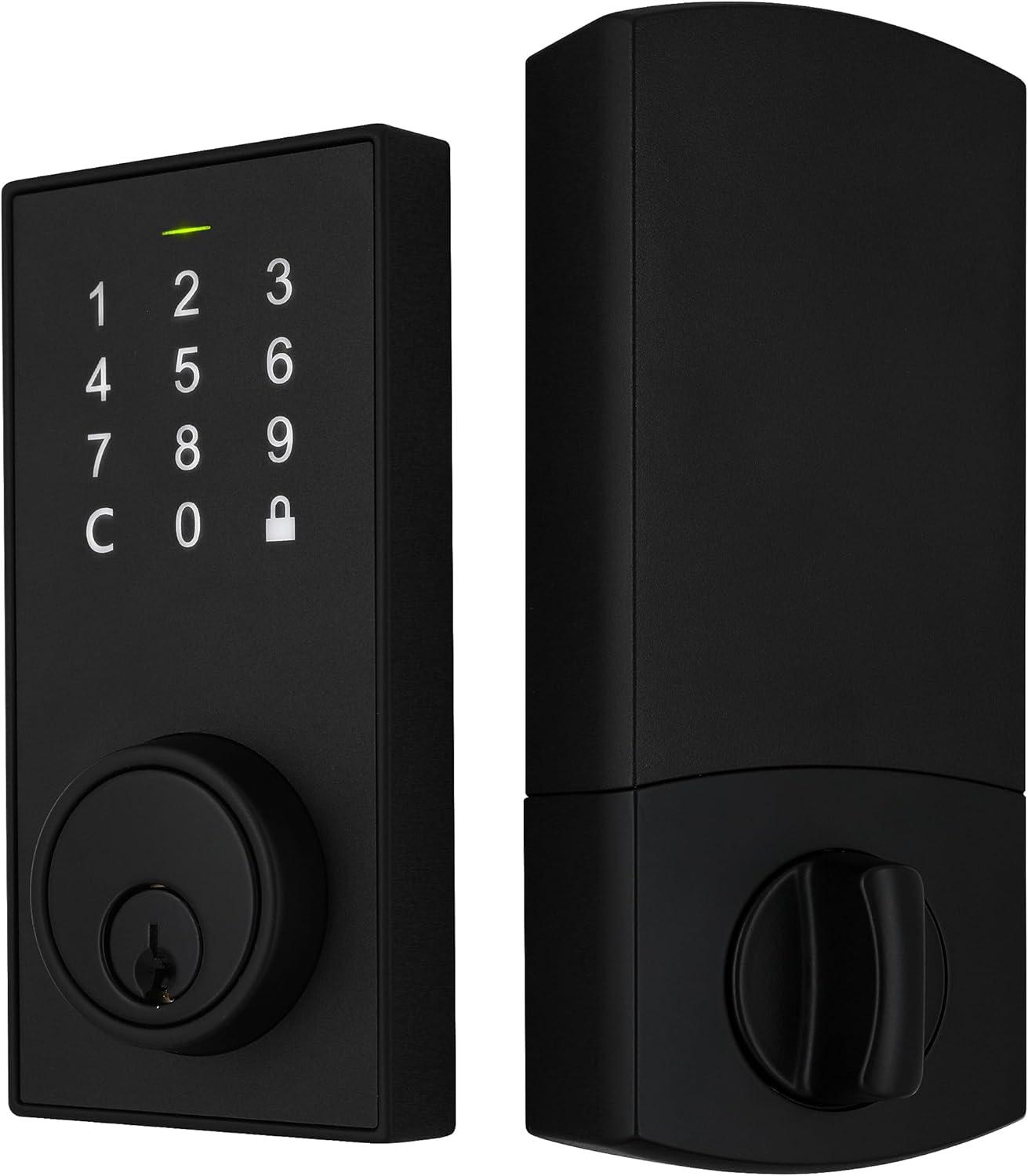 Black Bluetooth Electronic Deadbolt Door Lock with Keypad