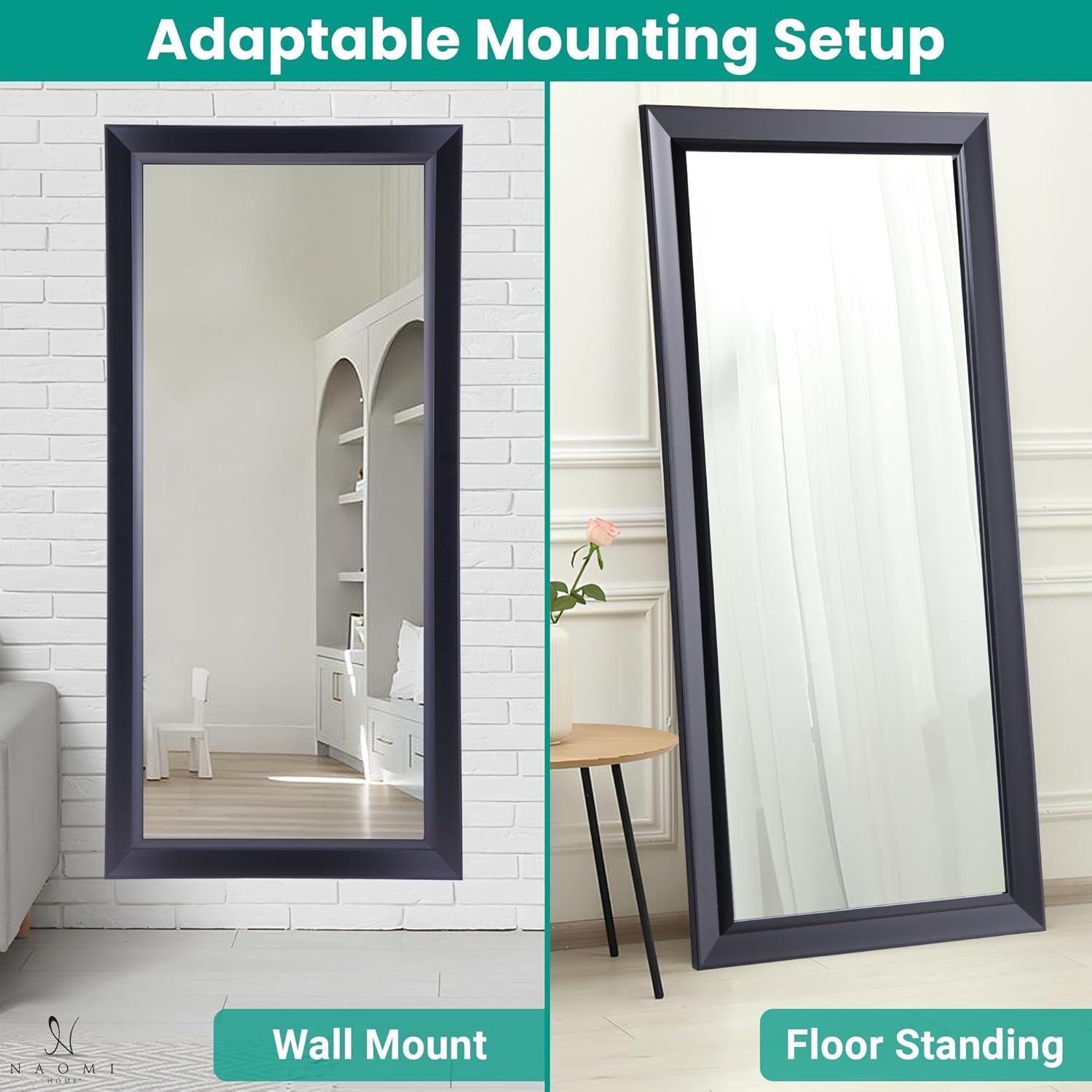 Red Barrel Studio® Chappell Beveled Full Length Huge Floor Mirror XL Mirror Large Standing Silver Floor Mirror