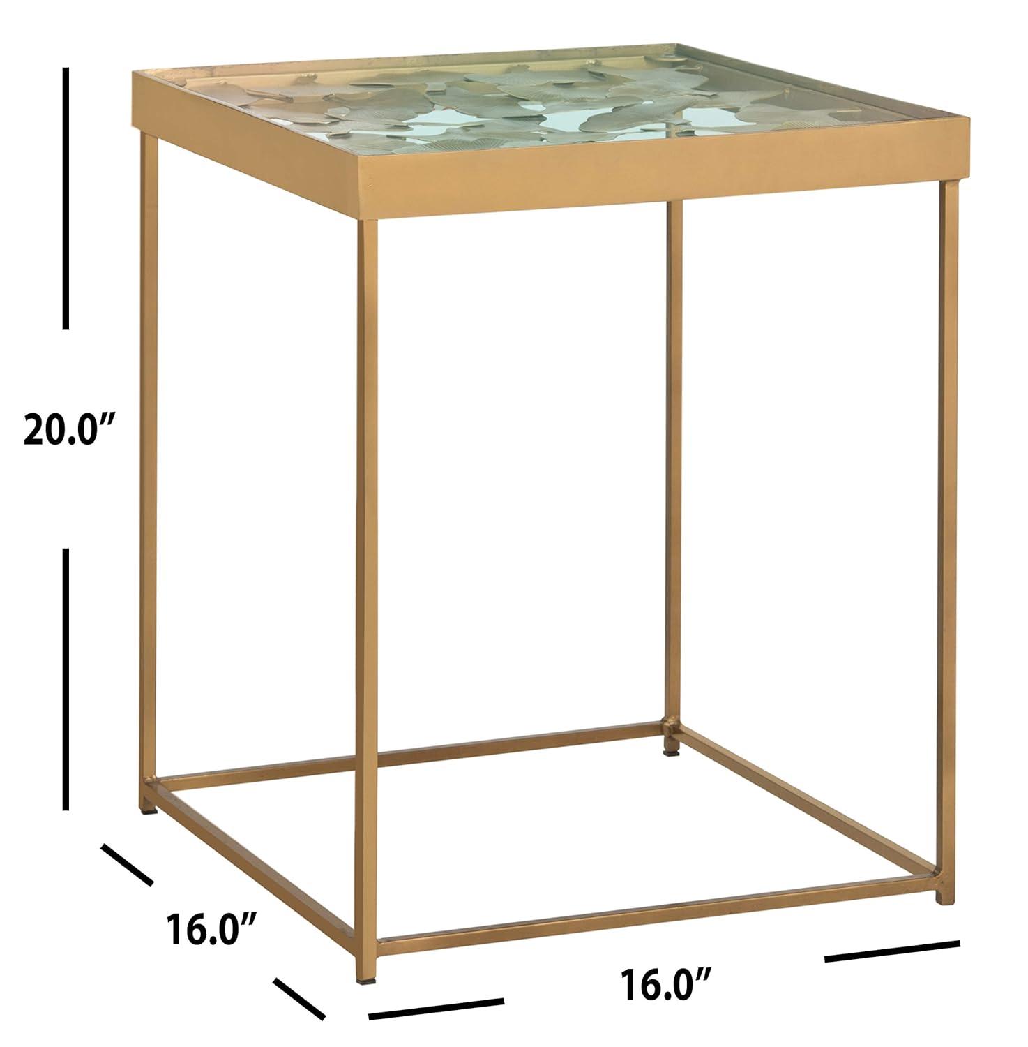 Lilian Leaf Side Table - Antique Brass - Safavieh.