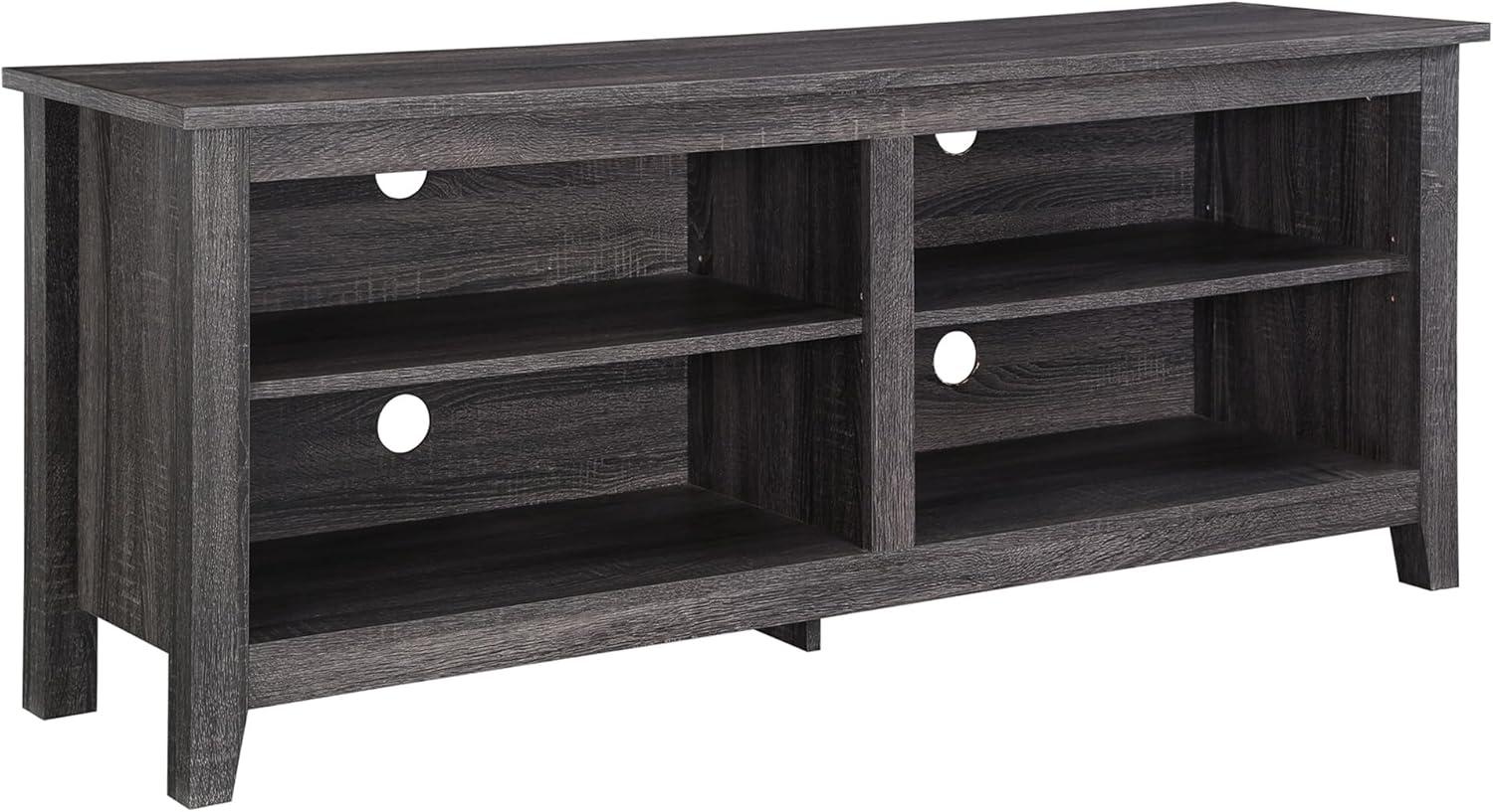 Walker Edison Open Storage TV Stand for TVs up to 65", Charcoal