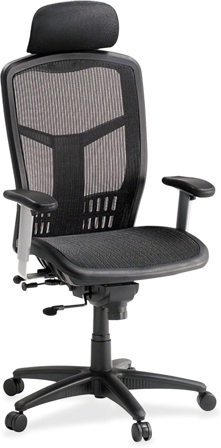 Lorell ErgoMesh Series High-Back Mesh Chair Black Mesh Seat - Mesh Back - Plastic, Steel Frame - Black - 28.5" Width x 28.5" Depth x 51" Height - 1 Each