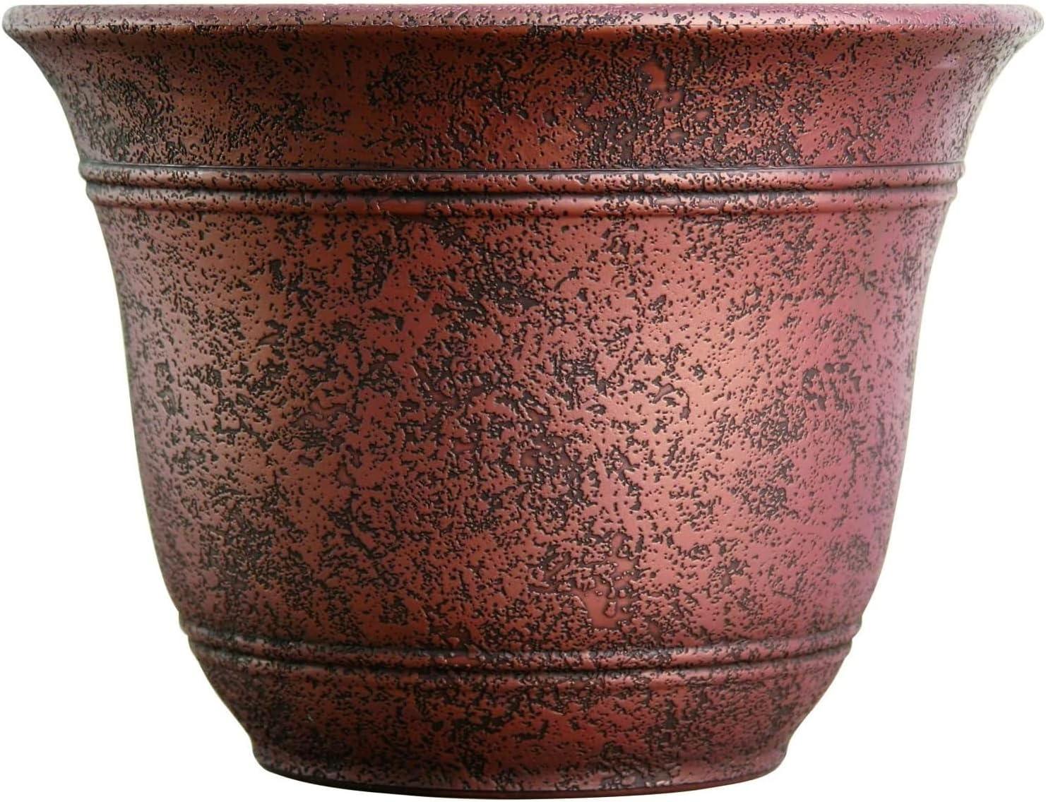 Rustic Redstone 10-Inch Self-Watering Plastic Planter