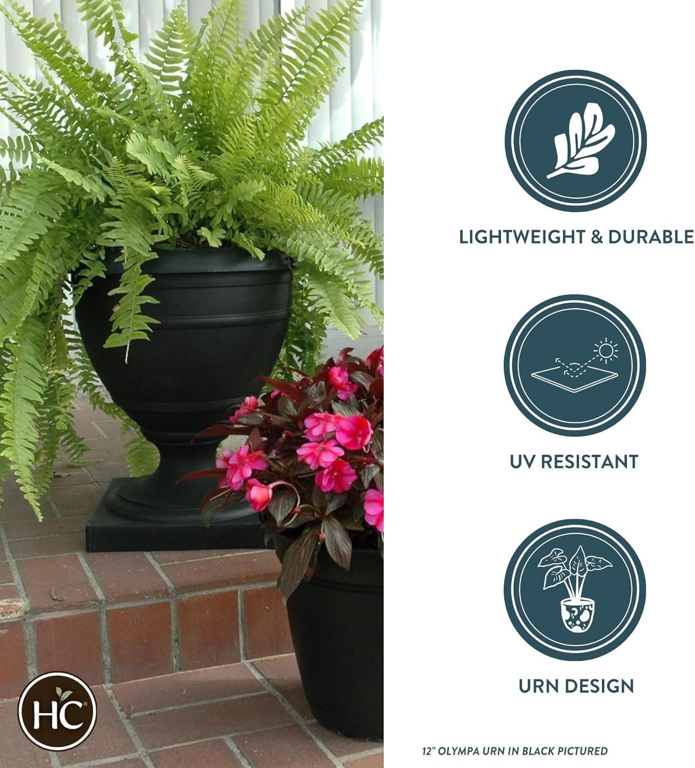 HC  16 in. Round Urn Olympia Urn, White