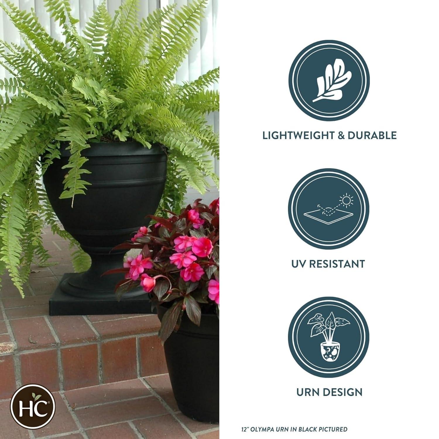 HC  16 in. Round Urn Olympia Urn, White