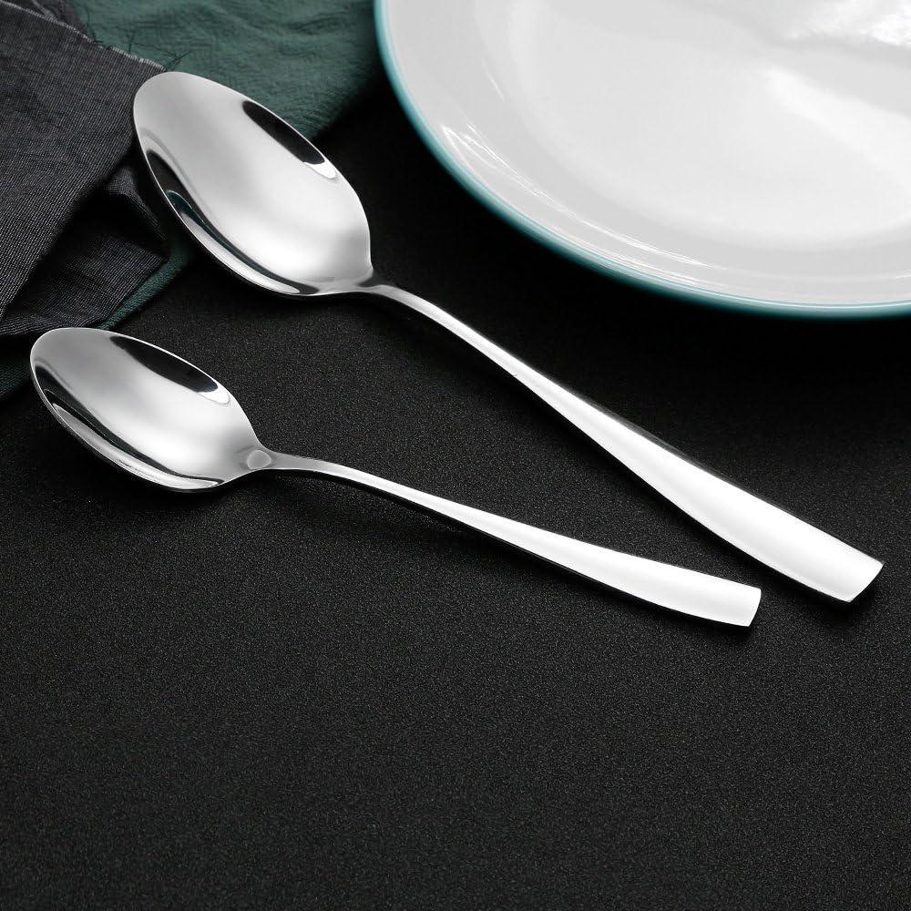 Eslite 12-Piece Heavy Duty Stainless Steel Dinner Spoons, 8 Inches