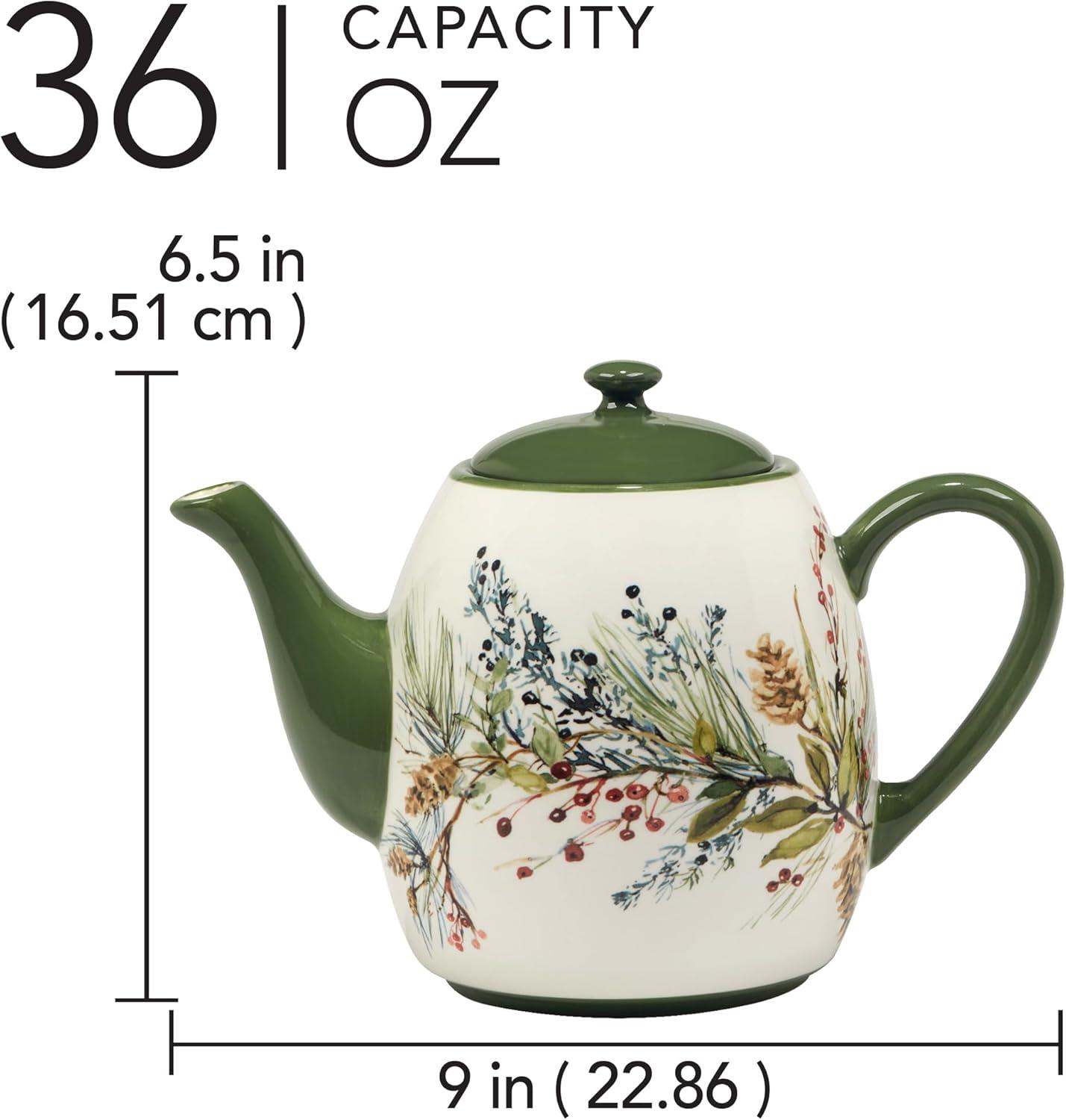 Winters Forest Teapot 9" x 5.25" x 6.5" 36oz