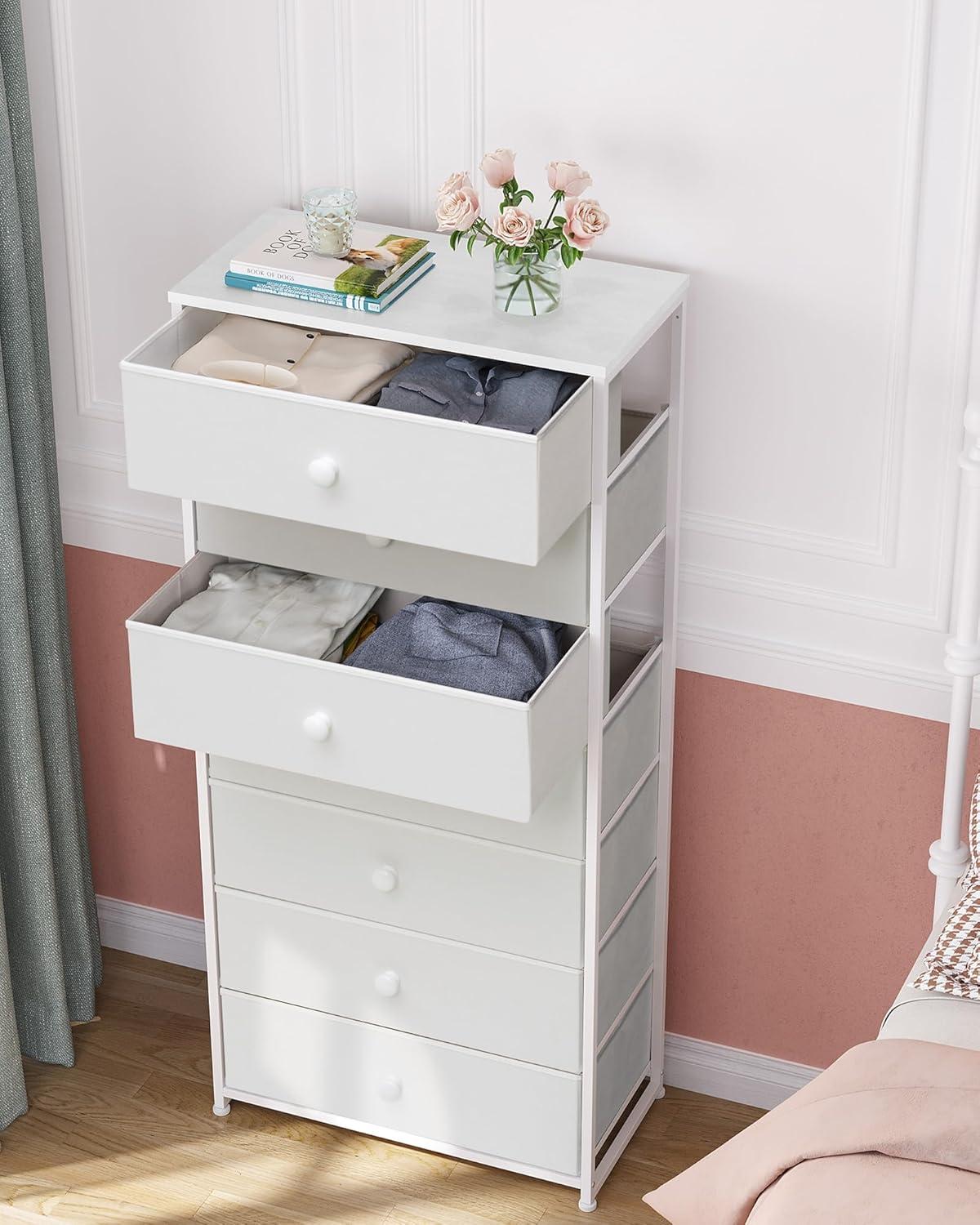 Crestlive Products 7 Drawers dresser for bedroom Chest Furniture Storage Tower Organizer Unit for Bedroom White