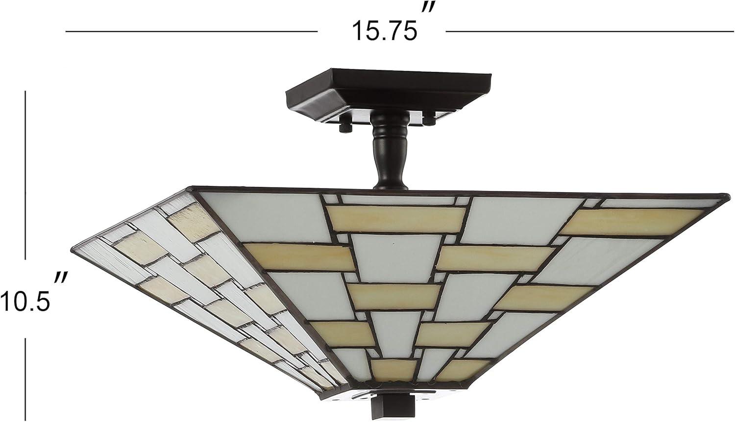 Jason 15.7" Multicolor Glass LED Semi-Flush Mount Light