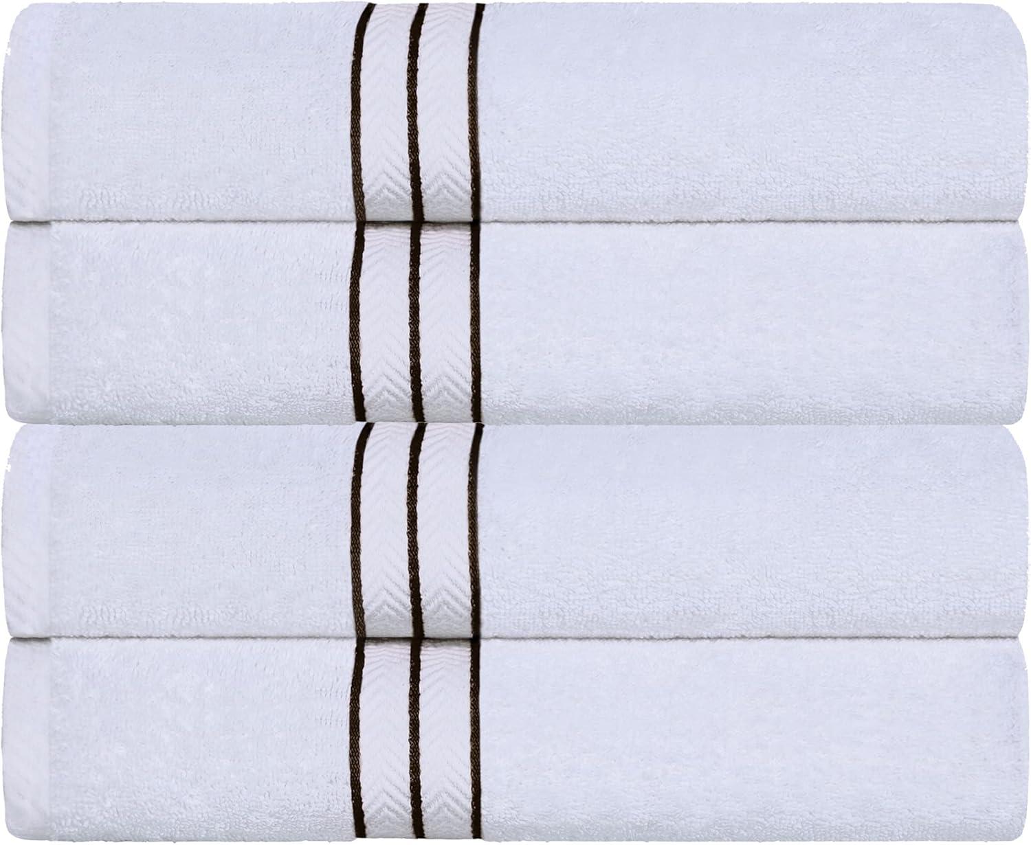 Superior Turkish Cotton Ultra-Plush Bath Towel Set of 4, Chocolate