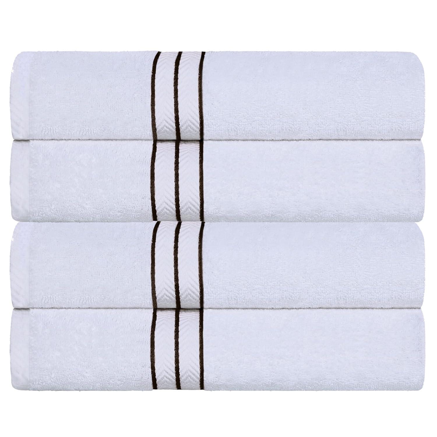 Superior Turkish Cotton Ultra-Plush Bath Towel Set of 4, Chocolate
