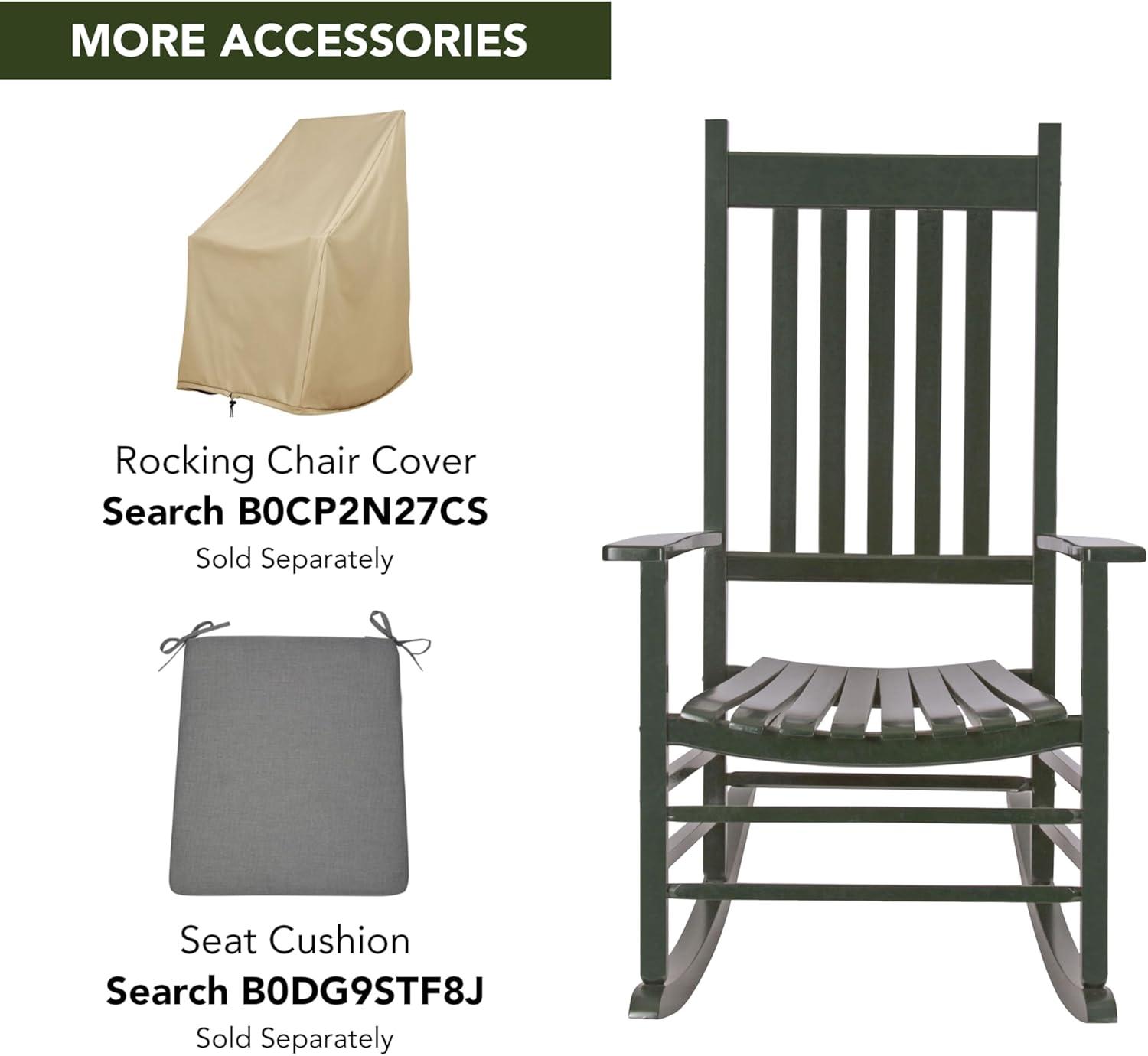 Shine Company Traditional Hardwood Indoor/Outdoor Patio Porch Rocker in Green