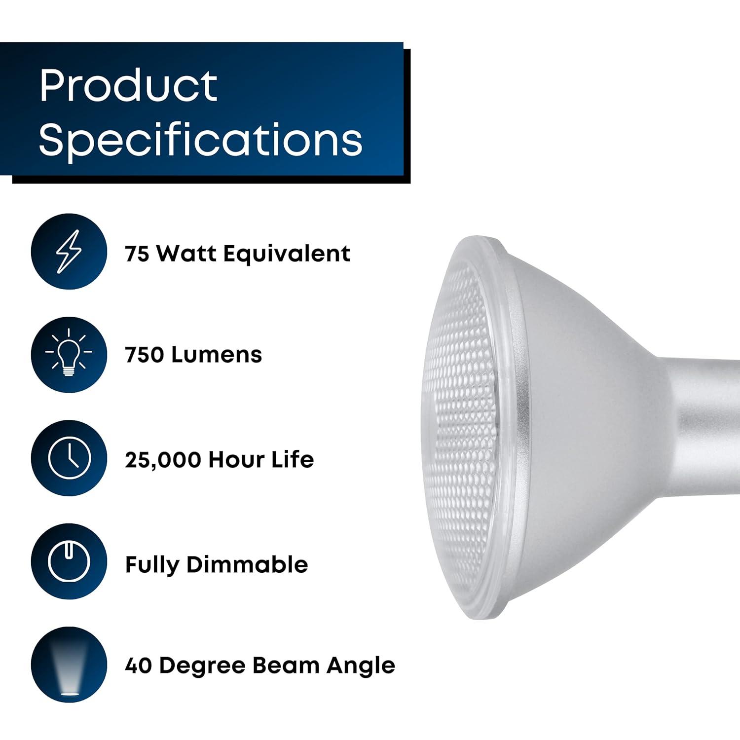 Feit Electric Enhance PAR30 E26 (Medium) LED Bulb Bright White 75 Watt Equivalence 2 pk