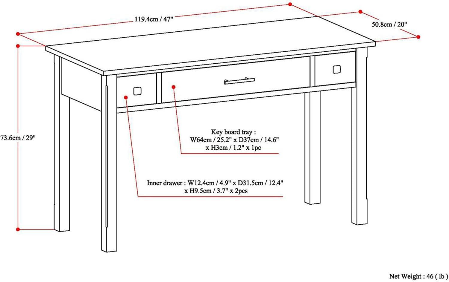 Avalon Solid Wood Top Writing Desk