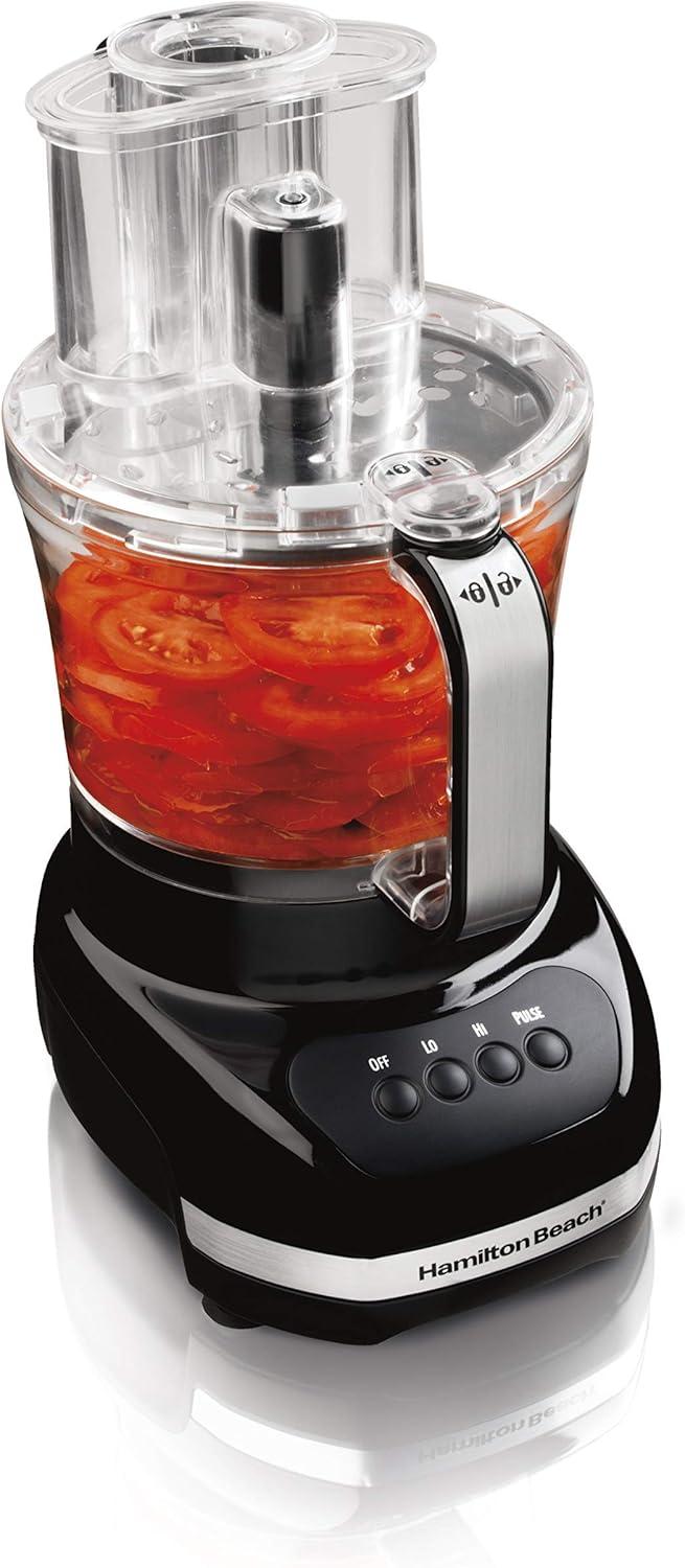 Hamilton Beach Black 12-Cup Food Processor with Mini Bowl