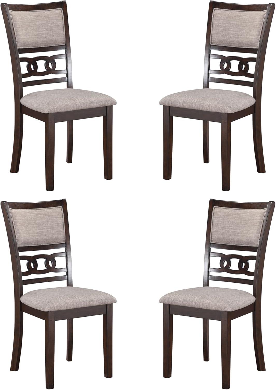 New Classic Furniture, Gia Cherry Wood Dining Chair with Fabric Seat (Set of 4)