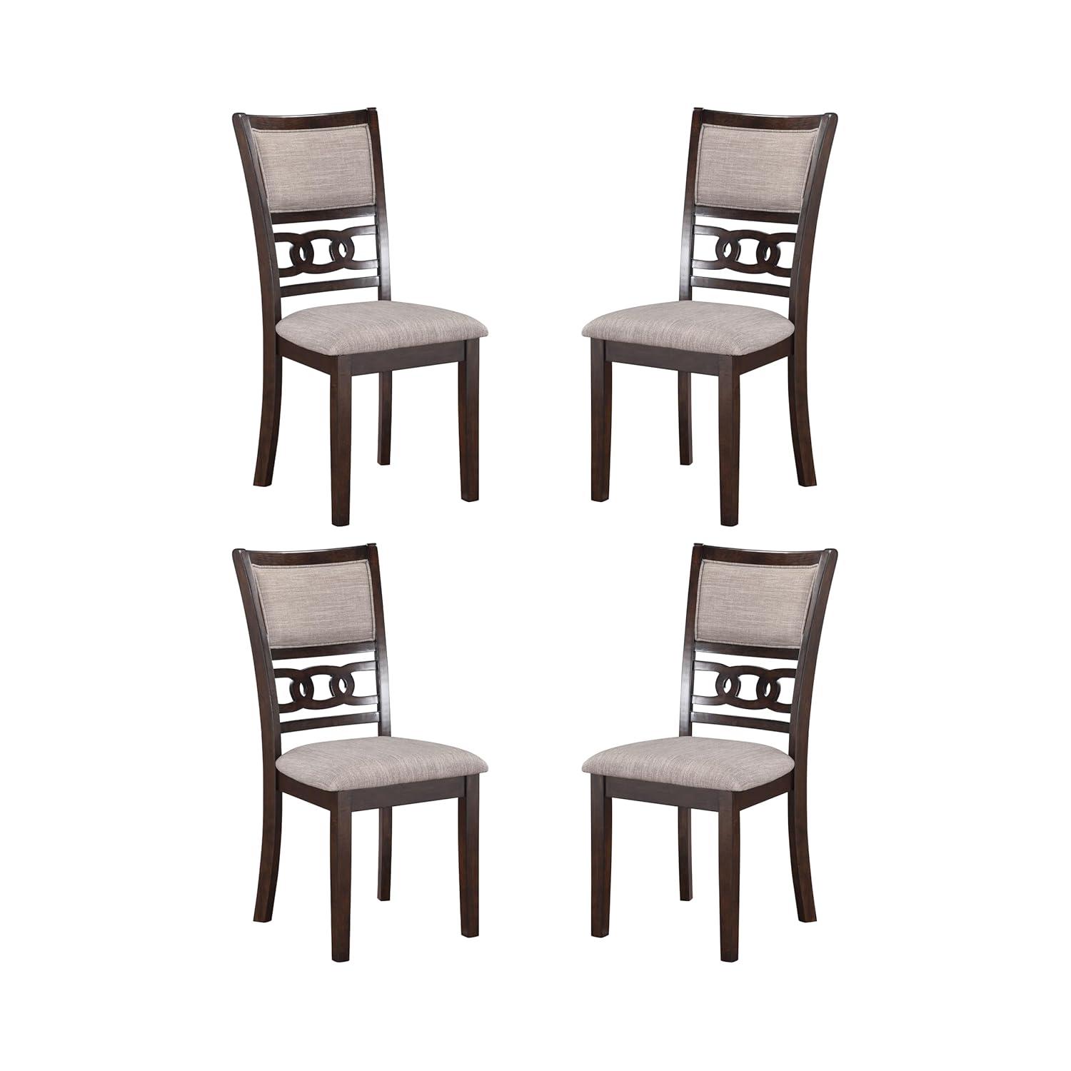 New Classic Furniture, Gia Cherry Wood Dining Chair with Fabric Seat (Set of 4)