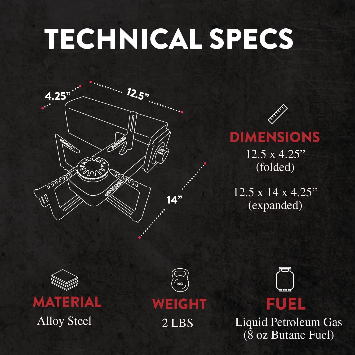 Compact Orange Portable Butane Gas Single Burner Stove