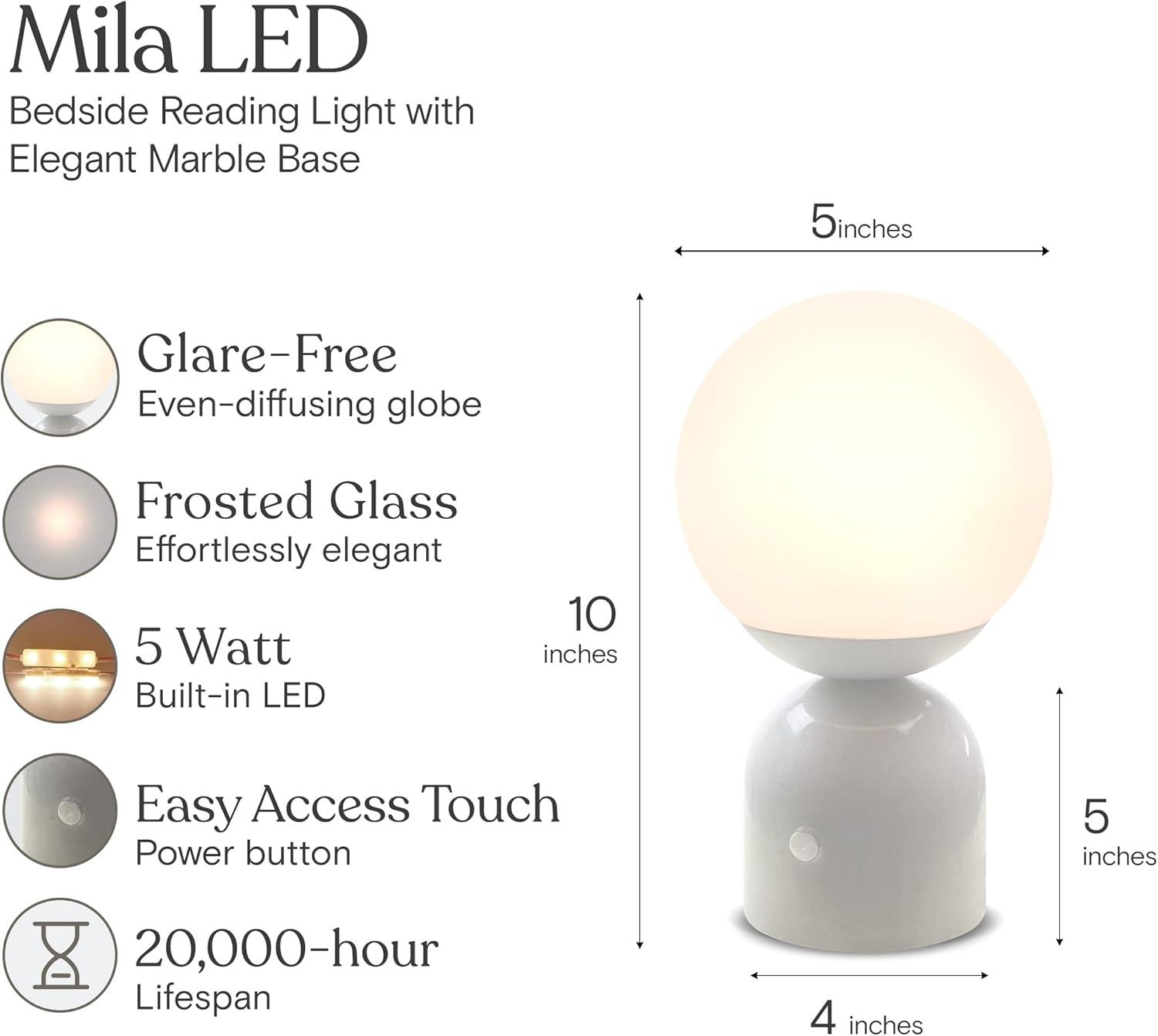 Mila Tall 15 in. Modern Integrated LED Bedside Table Lamp with Touch Sensor and 3-Way Dimming