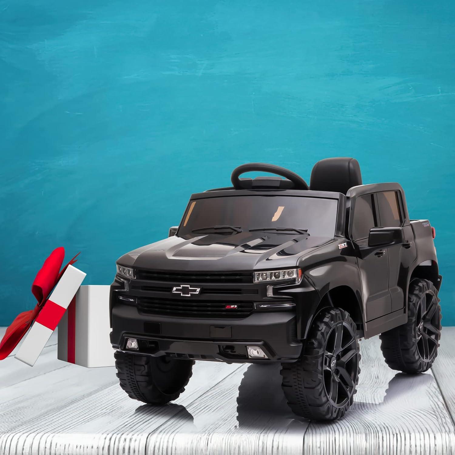 Jojoka 12V Licensed Chevrolet Silverado GMC Ride on Truck Car for Kids Battery Powered Electric Toys Vehicles with Remote Control, LED Light, Bluetooth, Spring Suspension, for 3-8 Years Old, Pink