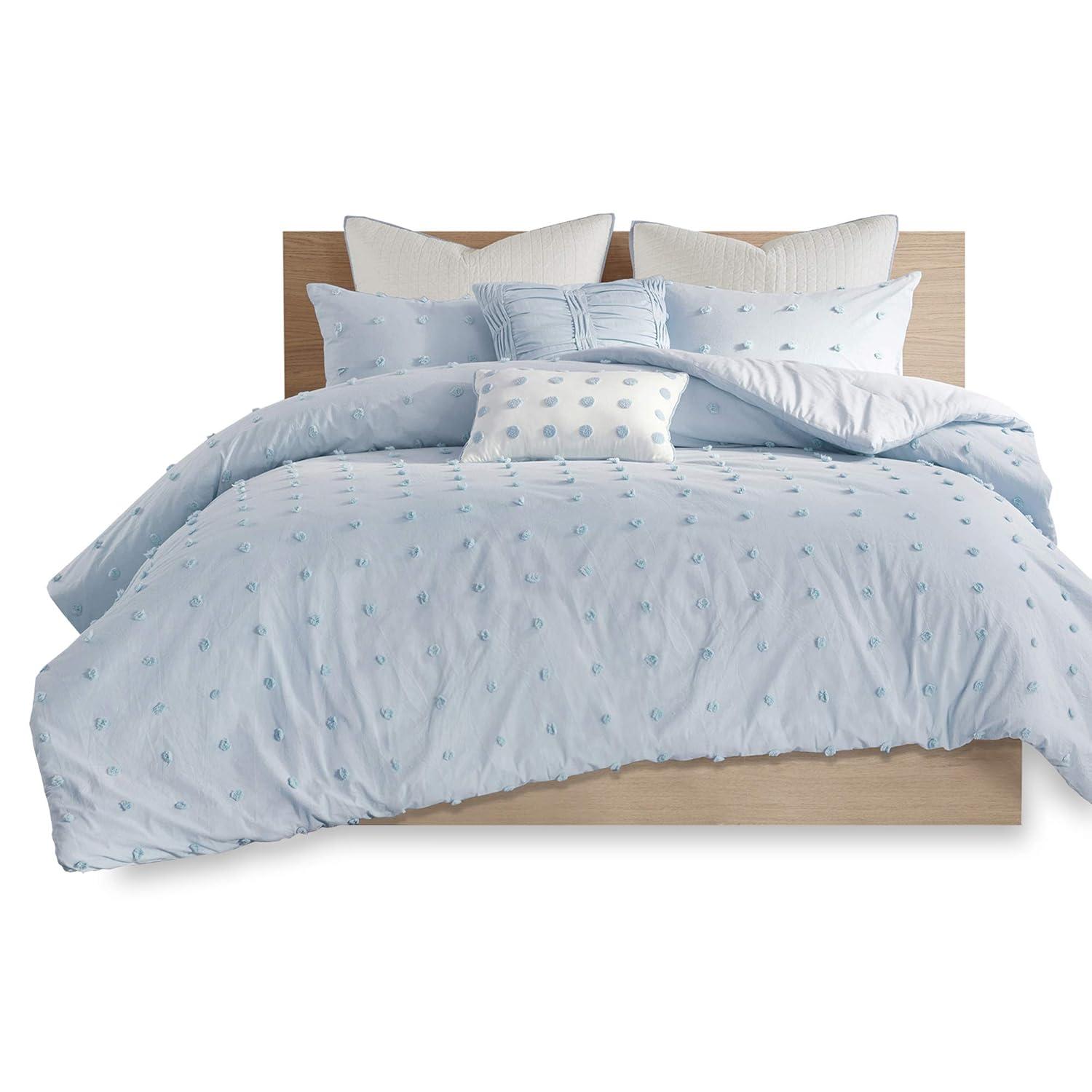 Intelligent Design Brooklyn Cotton Jacquard Comforter Set with Euro Shams and Throw Pillows