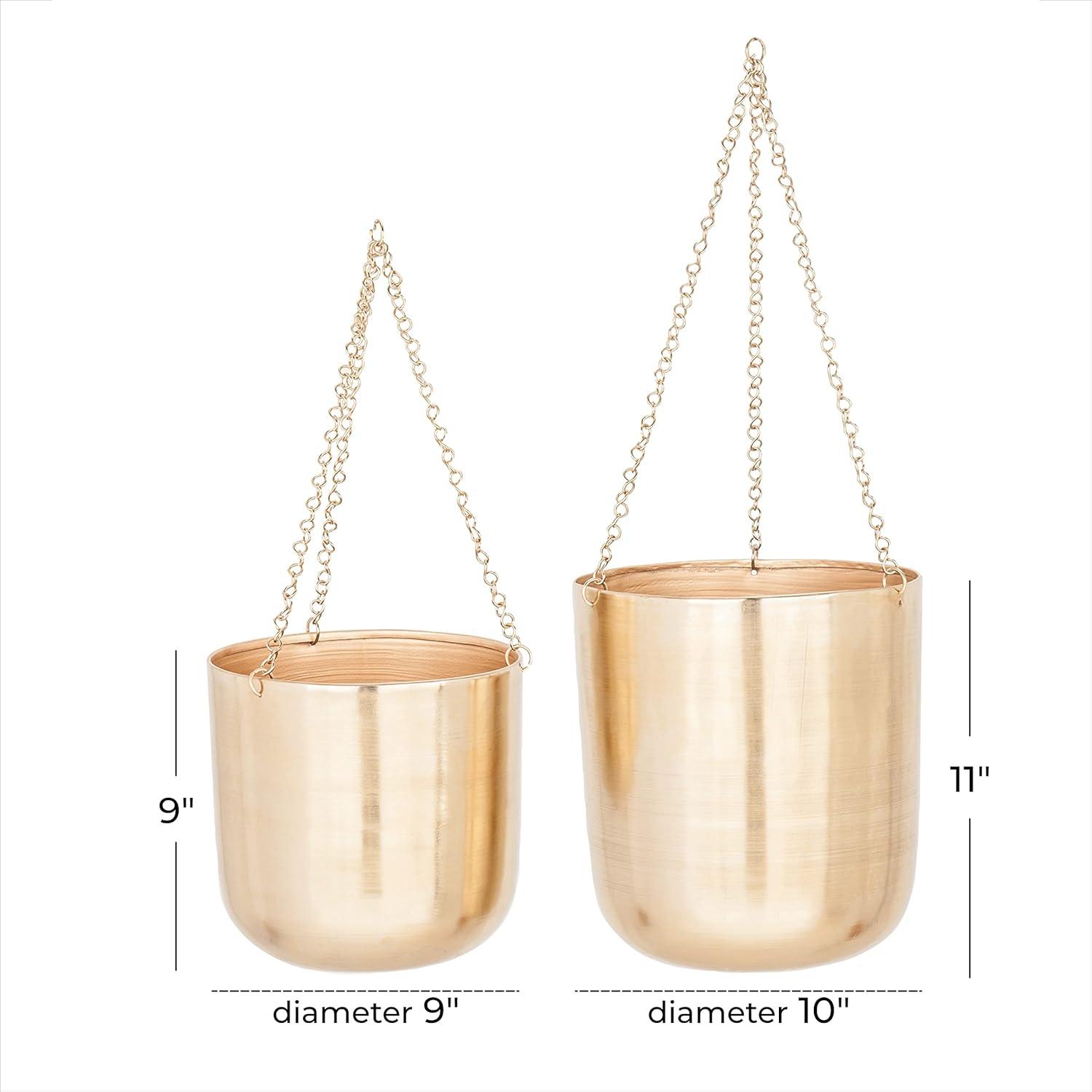 Modern 2-Piece Iron Hanging Planter Set