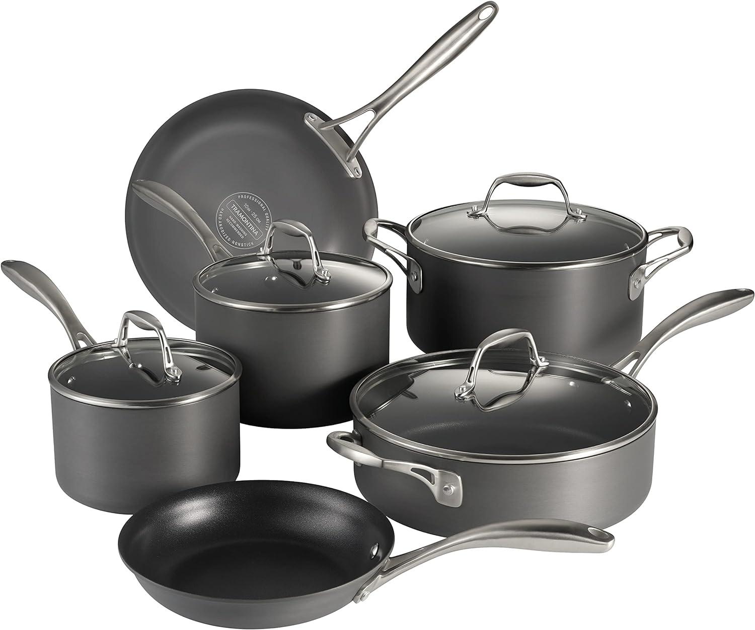 Tramontina Gourmet 10 Piece Hard-Anodized Aluminum Cookware Set