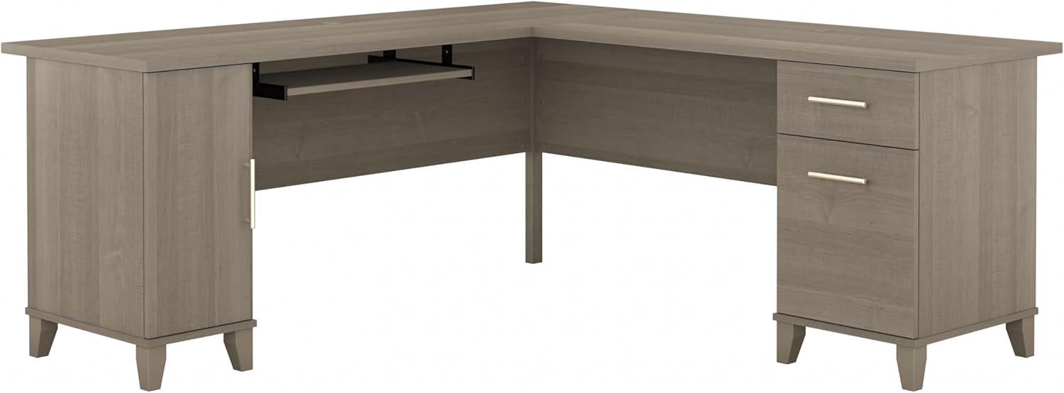 Bush Furniture Somerset 72" L Shaped Desk with Storage, Hansen Cherry