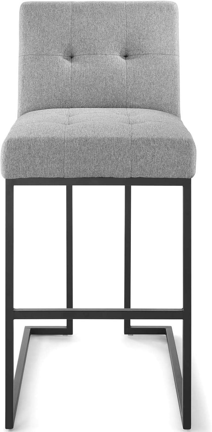 Modway Privy Black Stainless Steel Upholstered Fabric Bar Stool