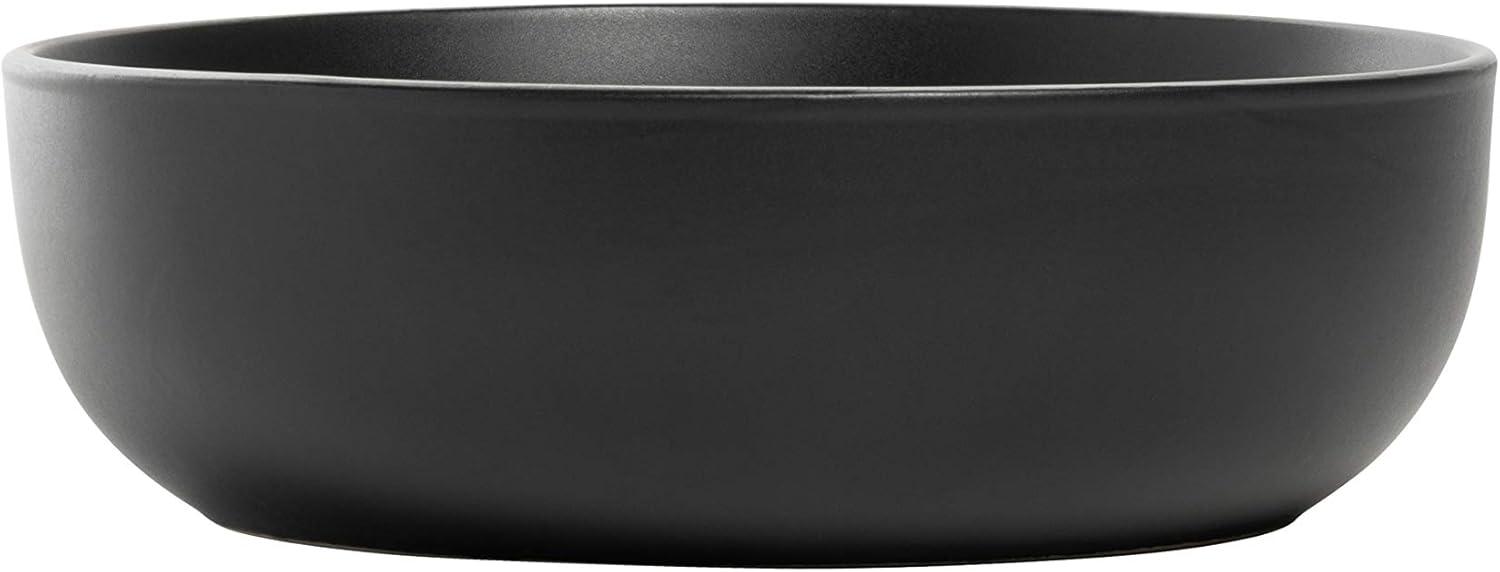 Black Matte Ceramic 16-Piece Dinnerware Set, Service for 4