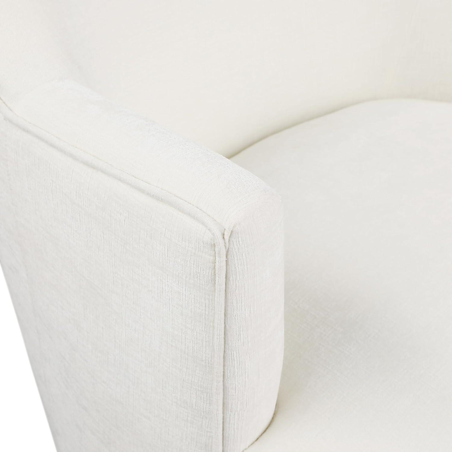 Meridian Furniture Clarita Cream Chenille Fabric Swivel Accent Chair