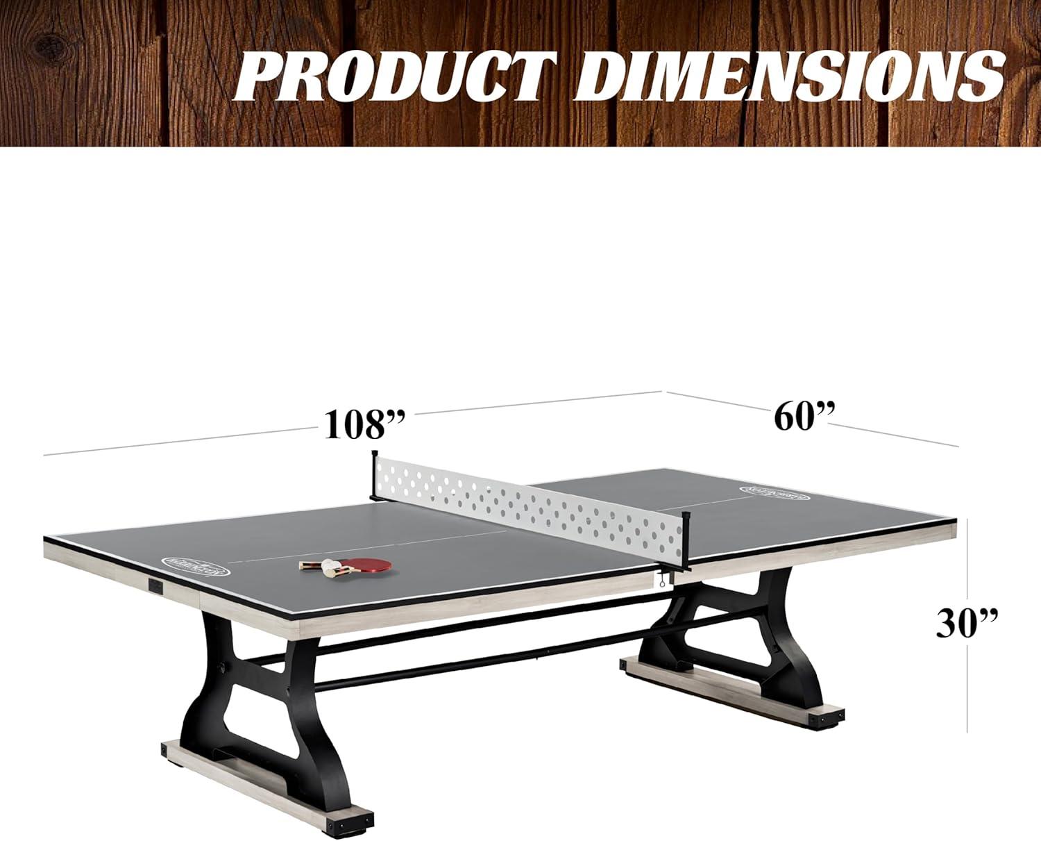 Coventry 9' Black and Silver Wood Composite Table Tennis Table with Metal Net