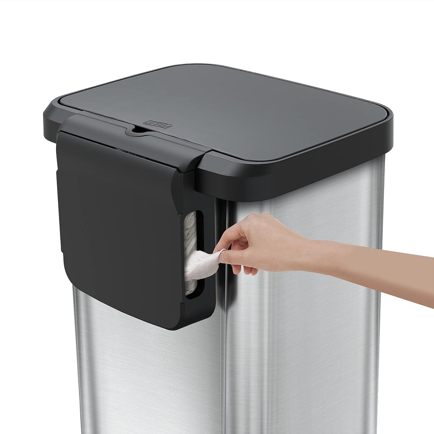 Stainless Steel 13-Gallon Kitchen Step Trash Can with Soft Close Lid