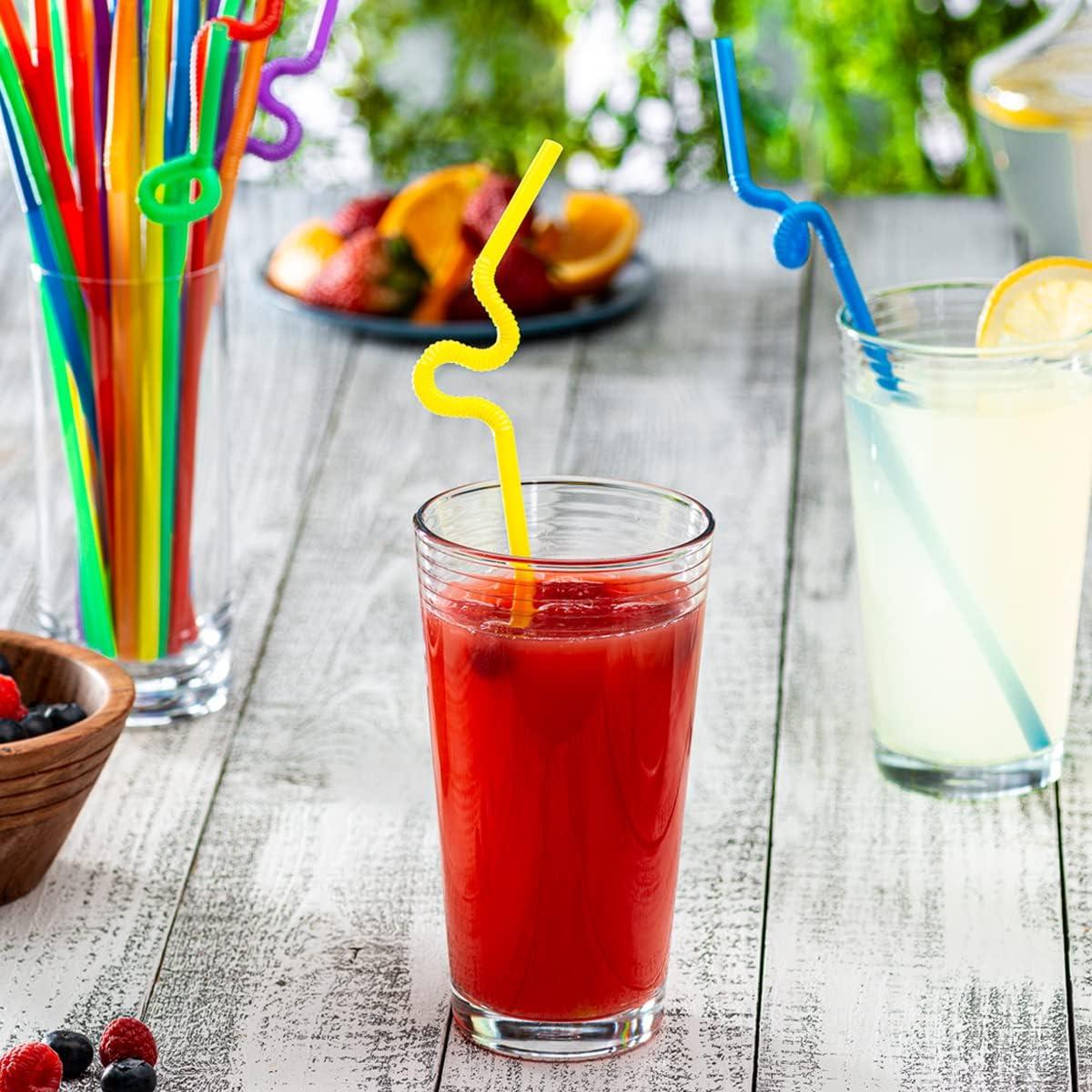 Comfy Package Wide Straws for Drinking & Smoothies [100 Pack] Assorted Colors