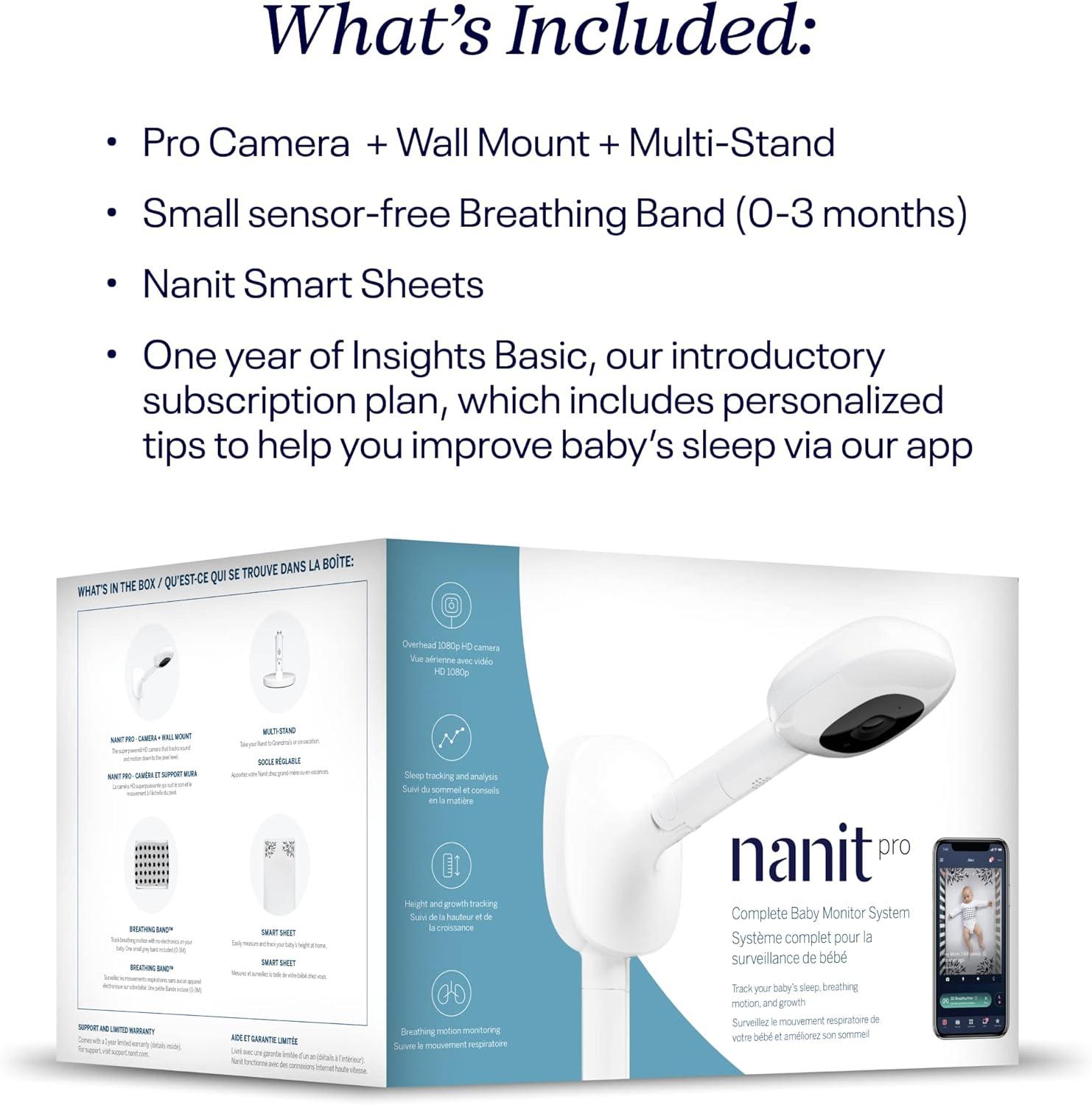 Nanit Pro Complete Baby Monitoring System with HD Camera & Wall Mount