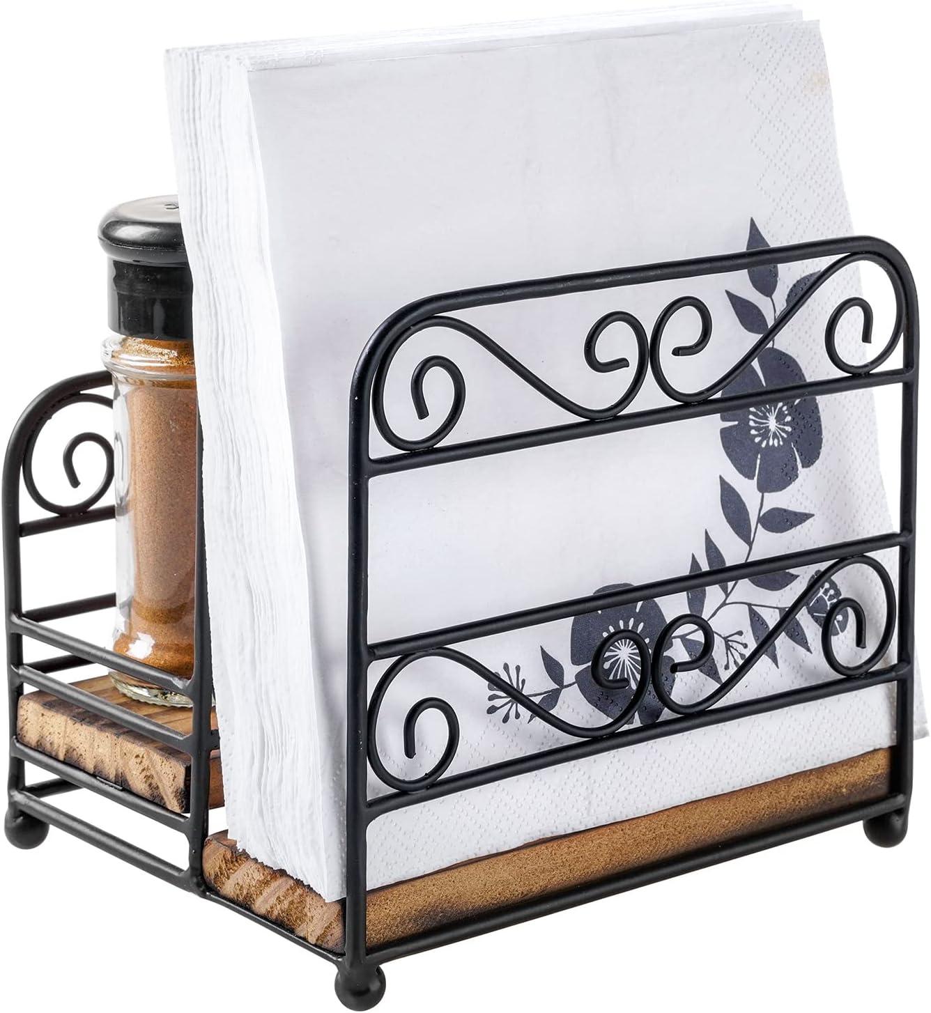 Free Standing Napkin Holder With Spice Storage