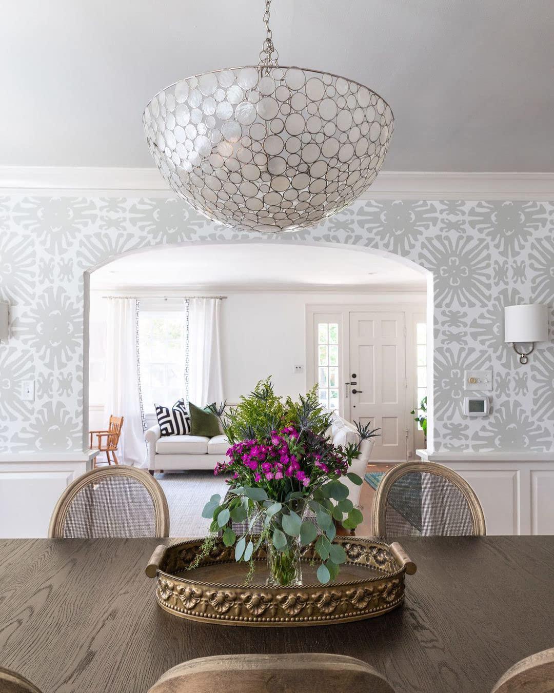 2xhome - French Chic Vintage Style Dining Side Chair With Upholstered Linen Welted Fabric And Elegant Natural Rustic Wood Frame - Rattan Wicker Oval Back, Set of 1, 1 piece