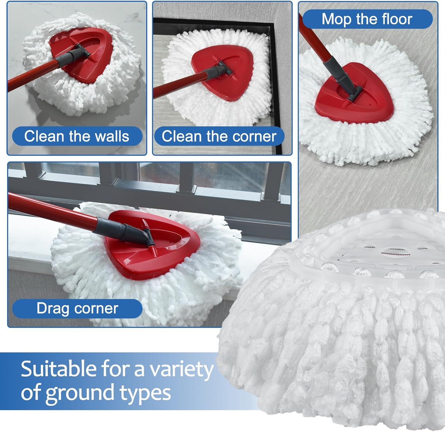 3 Pack Spin Mop Refill - Replacement Head Compatible with O cedar, Microfiber Spin Mop Refills,clean the floor. Easy Floor Cleaning Mop Head Replacement - Bonison